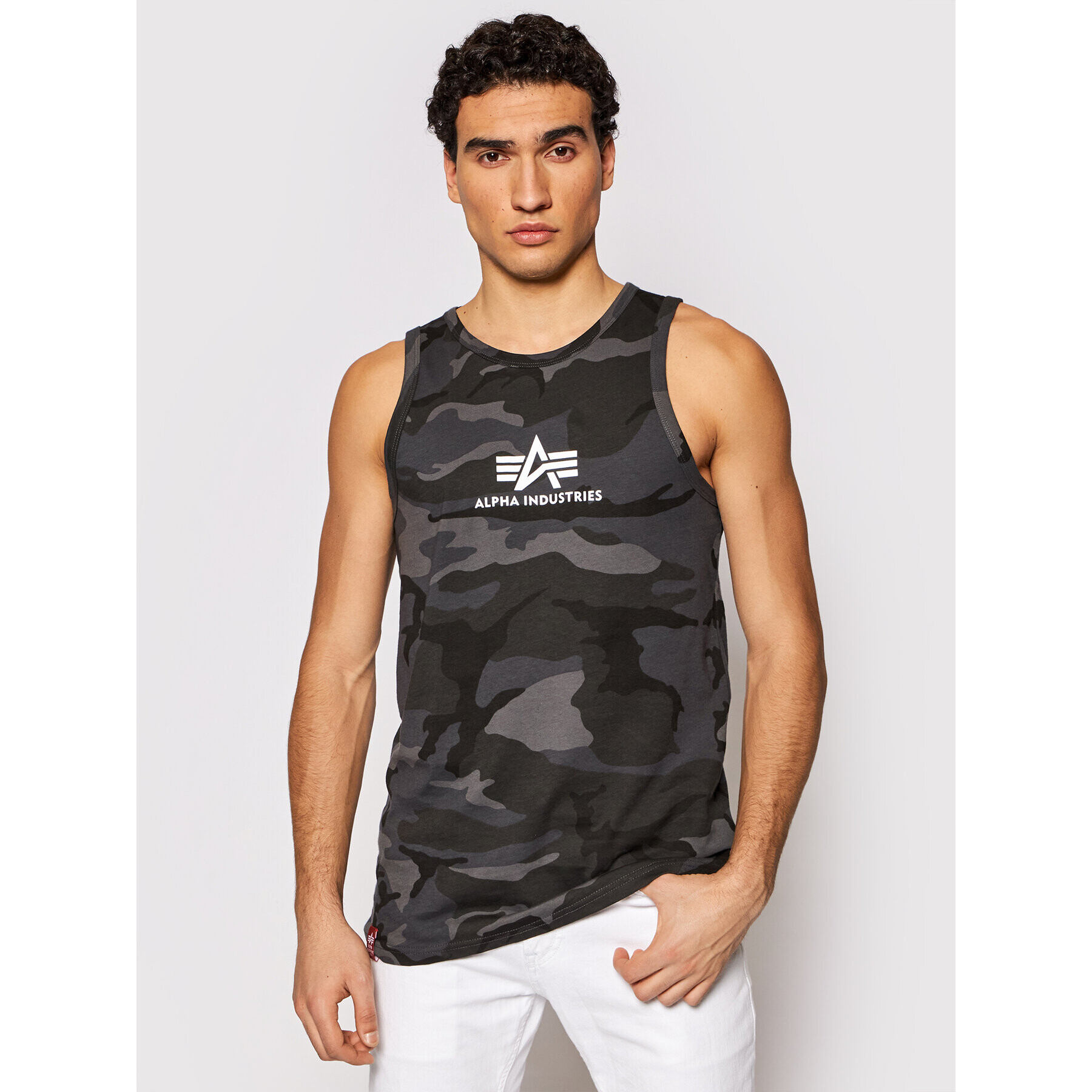 Alpha Industries Tank top Basci Camo 126566C Šedá Regular Fit - Pepit.cz