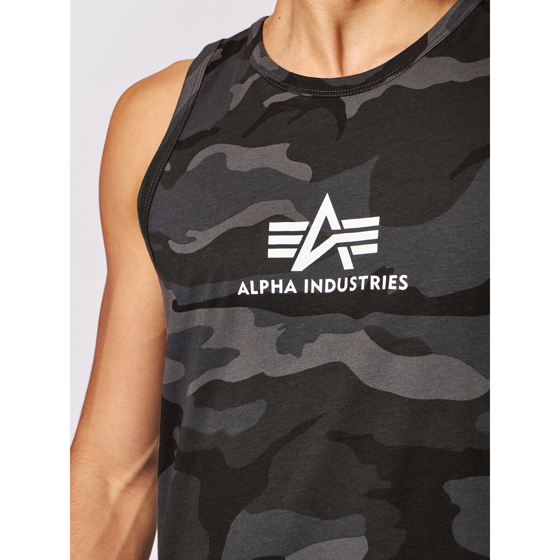 Alpha Industries Tank top Basci Camo 126566C Šedá Regular Fit - Pepit.cz