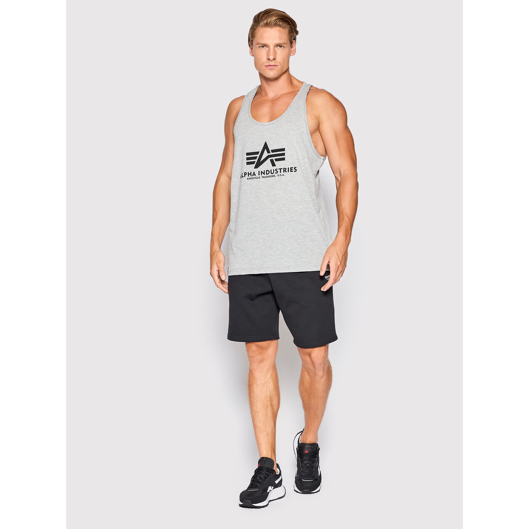 Alpha Industries Tank top Basic 116513 Šedá Regular Fit - Pepit.cz