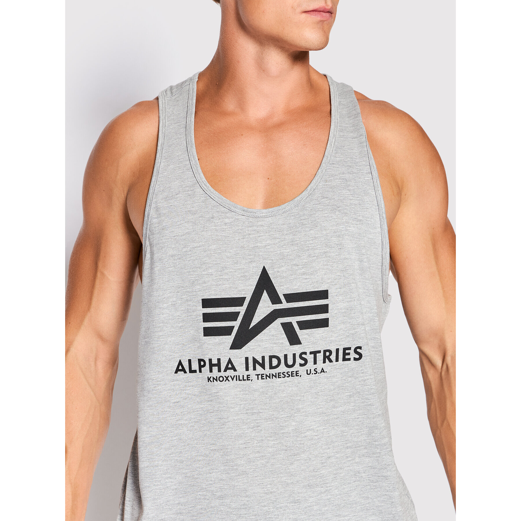 Alpha Industries Tank top Basic 116513 Šedá Regular Fit - Pepit.cz