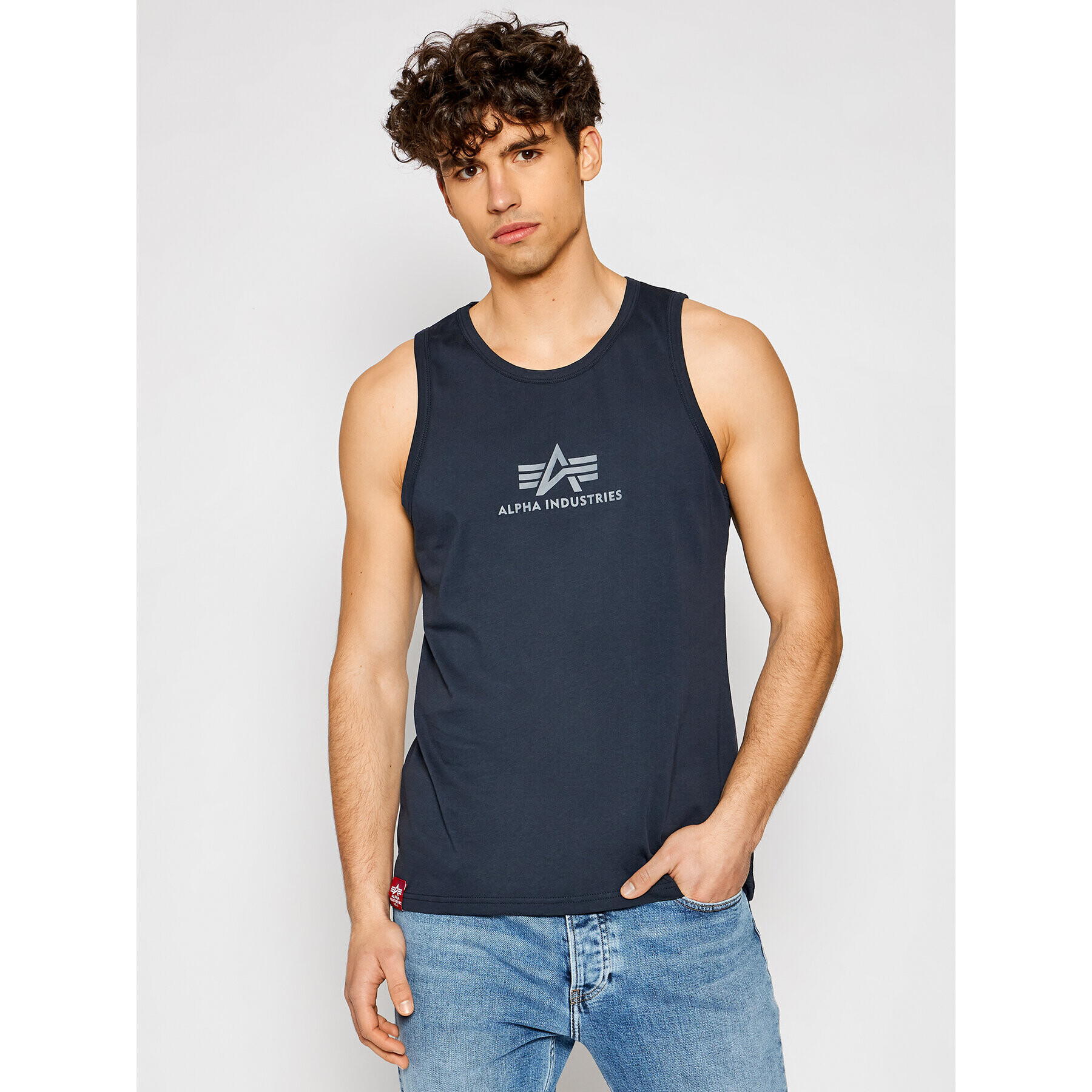 Alpha Industries Tank top Basic 126566 Tmavomodrá Regular Fit - Pepit.cz