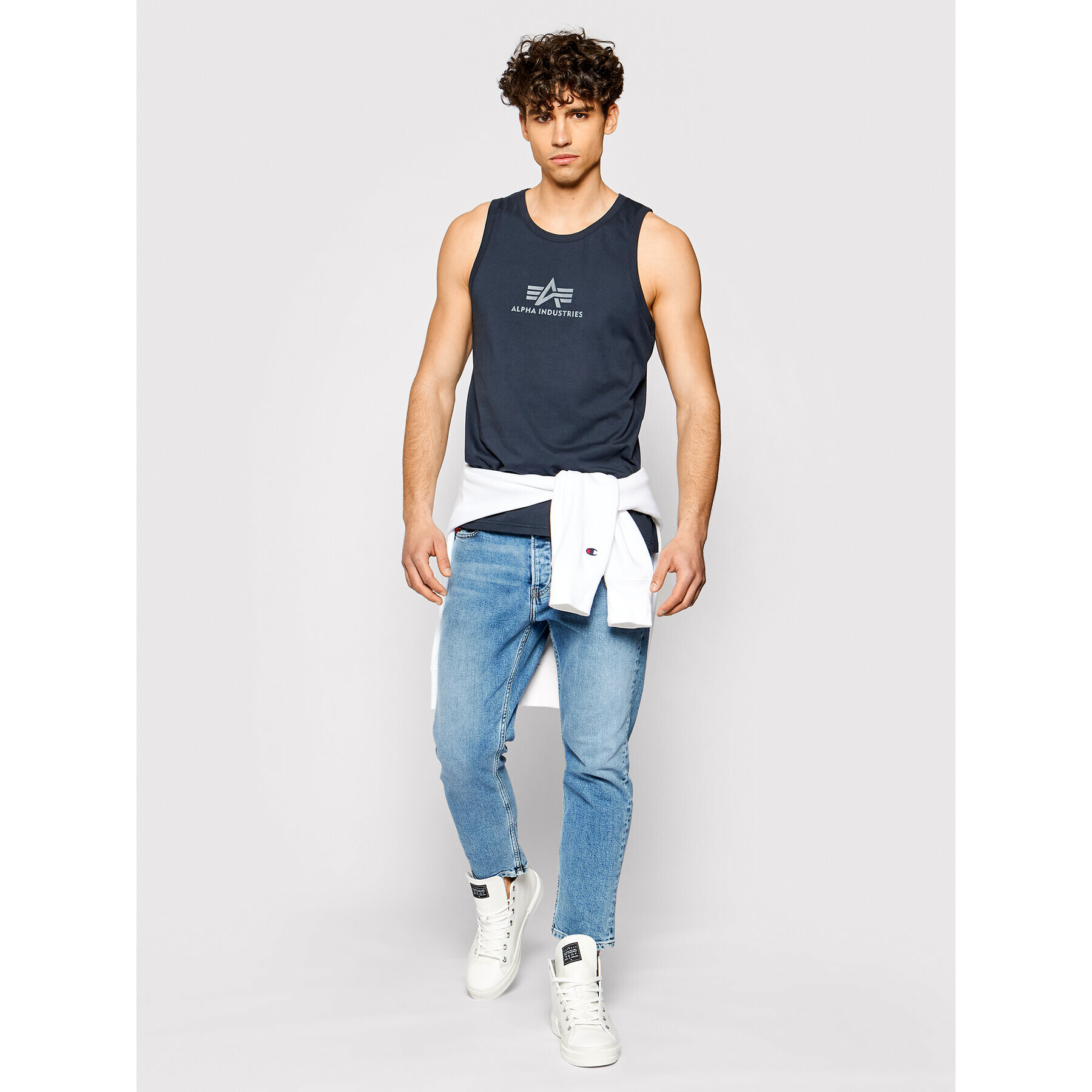 Alpha Industries Tank top Basic 126566 Tmavomodrá Regular Fit - Pepit.cz