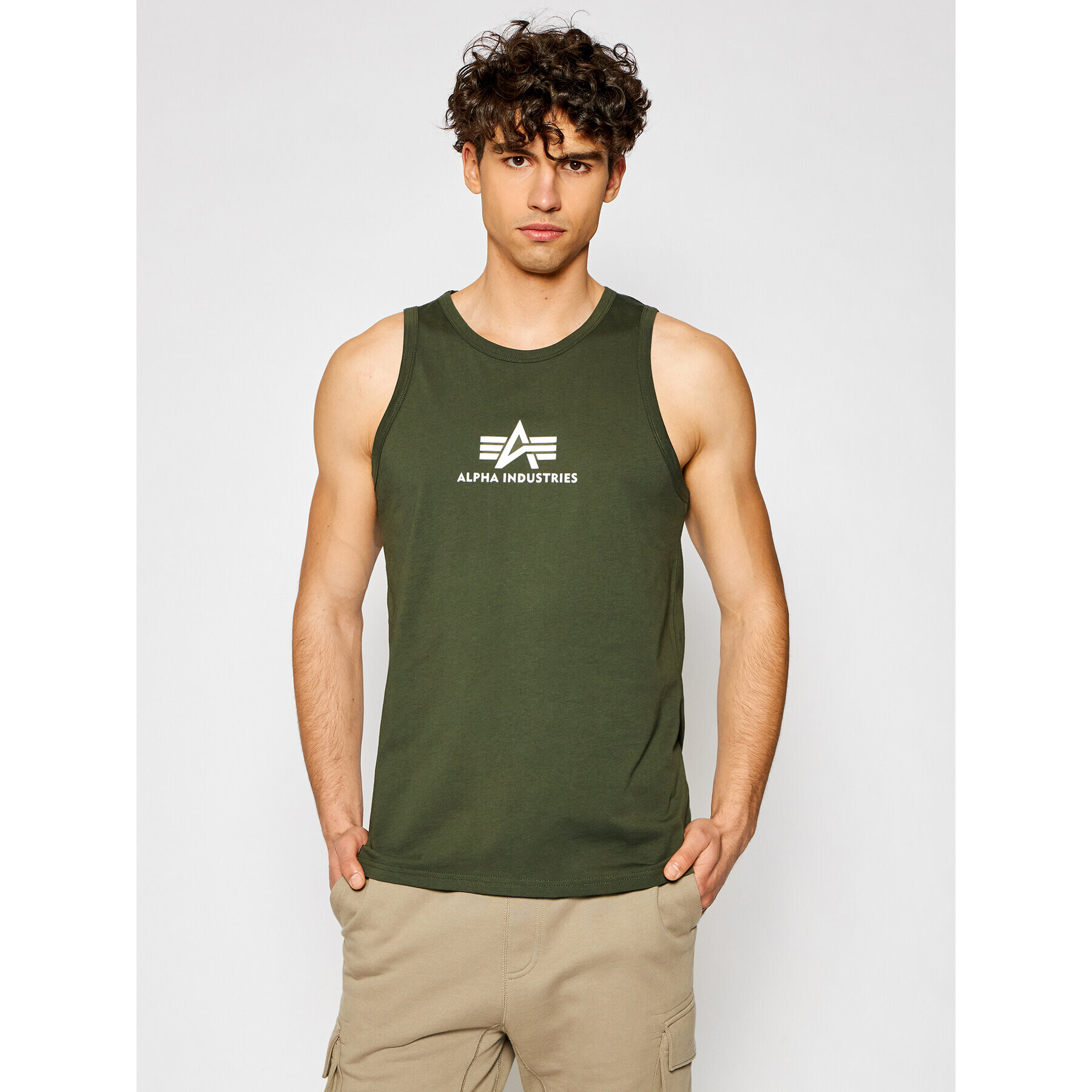 Alpha Industries Tank top Basic 126566 Zelená Regular Fit - Pepit.cz