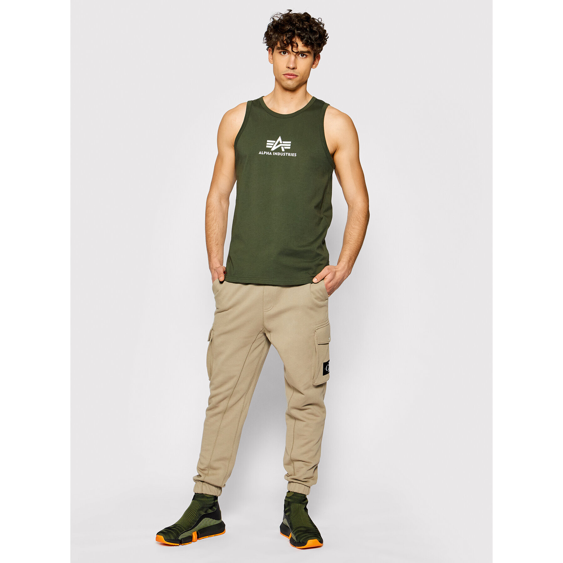 Alpha Industries Tank top Basic 126566 Zelená Regular Fit - Pepit.cz