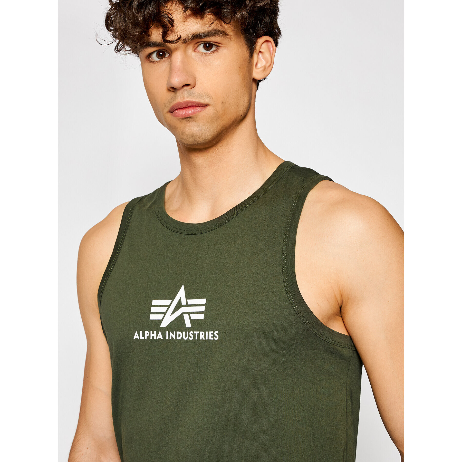 Alpha Industries Tank top Basic 126566 Zelená Regular Fit - Pepit.cz