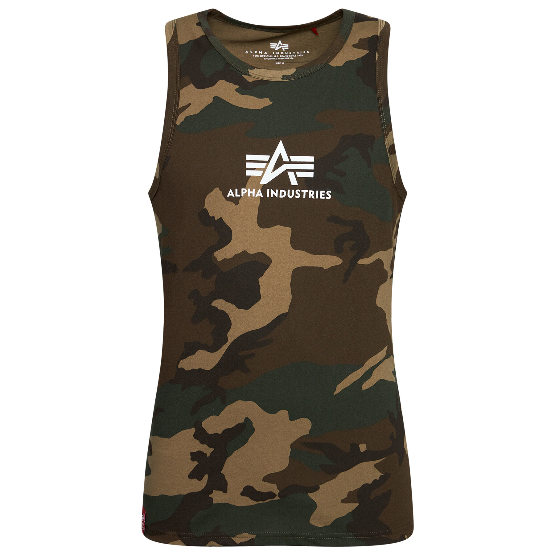 Alpha Industries Tank top Basic Camo 126566C Zelená Regular Fit - Pepit.cz