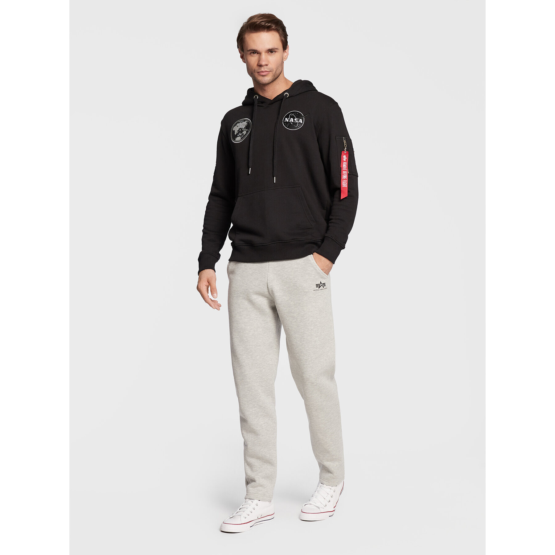 Alpha Industries Teplákové kalhoty Basic 108367 Šedá Regular Fit - Pepit.cz