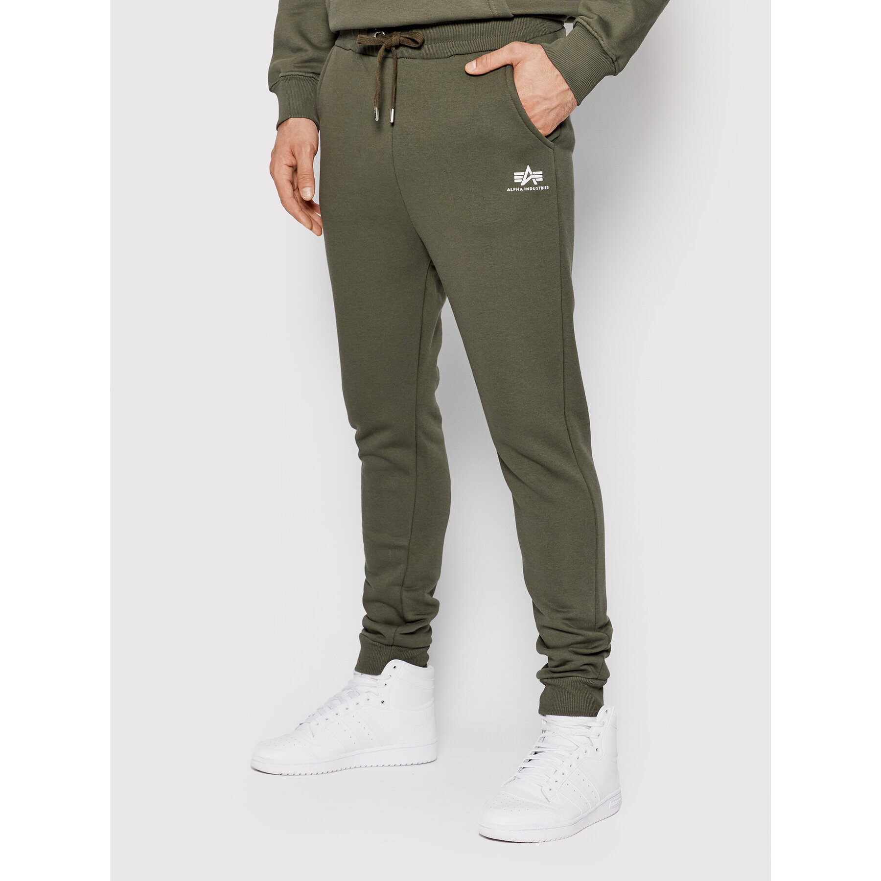 Alpha Industries Teplákové kalhoty Basic 116370 Zelená Regular Fit - Pepit.cz