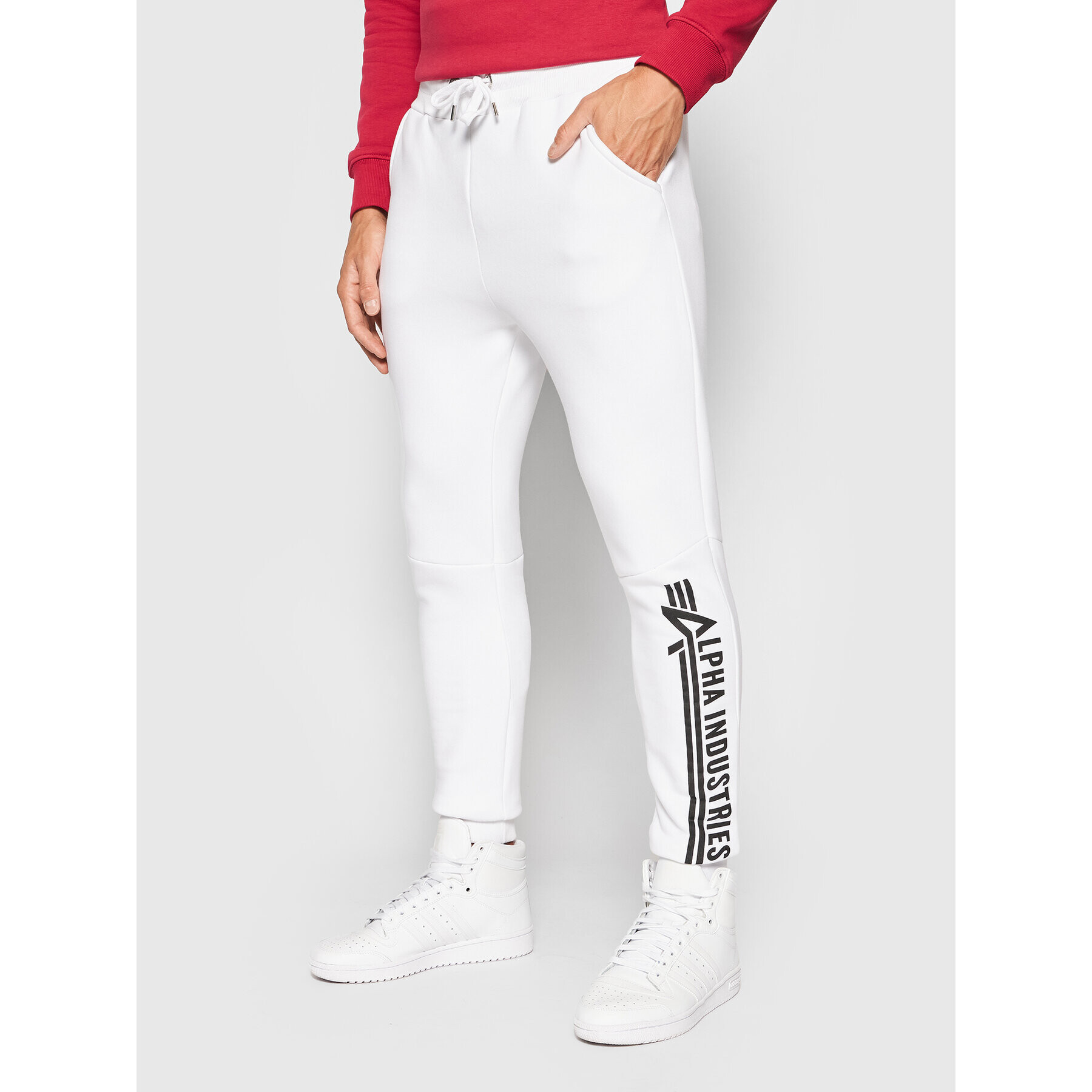 Alpha Industries Teplákové kalhoty Jogger 118364 Bílá Regular Fit - Pepit.cz