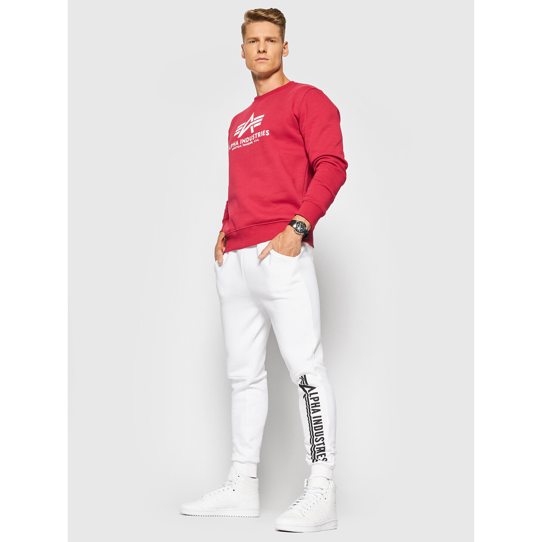 Alpha Industries Teplákové kalhoty Jogger 118364 Bílá Regular Fit - Pepit.cz