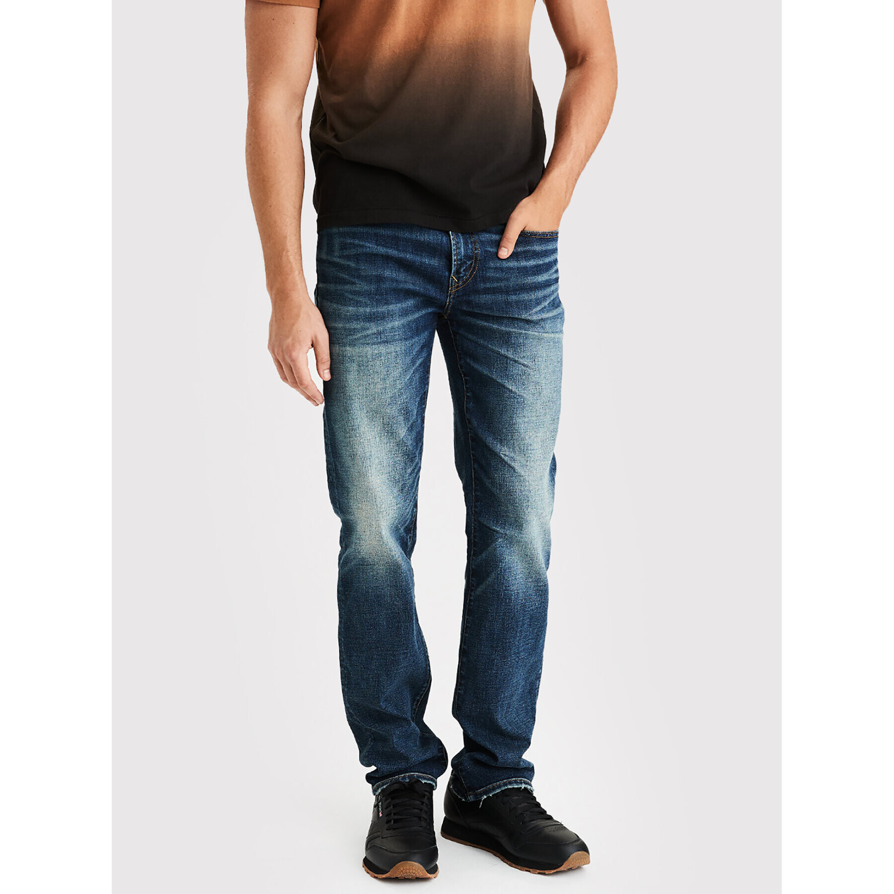 American Eagle Jeansy 011-0111-4891 Tmavomodrá Straight Fit - Pepit.cz