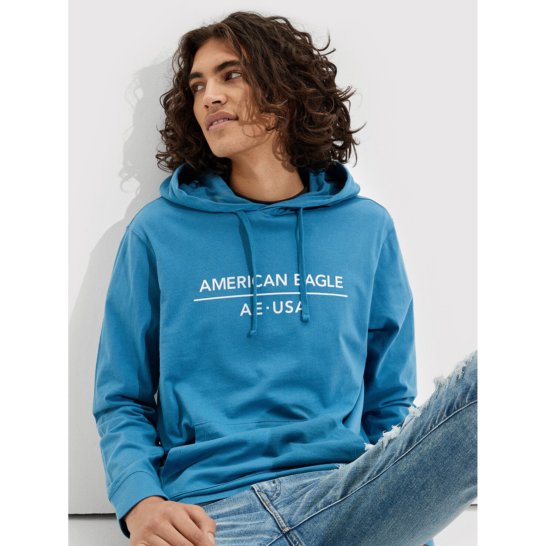 American Eagle Mikina 016-1175-5143 Modrá Standard Fit - Pepit.cz