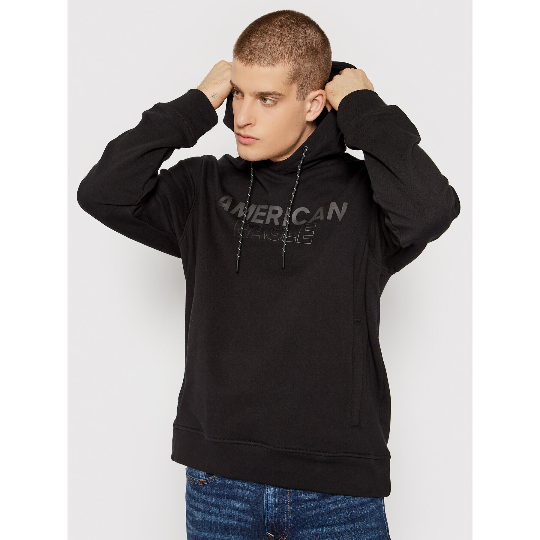 American Eagle Mikina 019-0193-1559 Černá Regular Fit - Pepit.cz