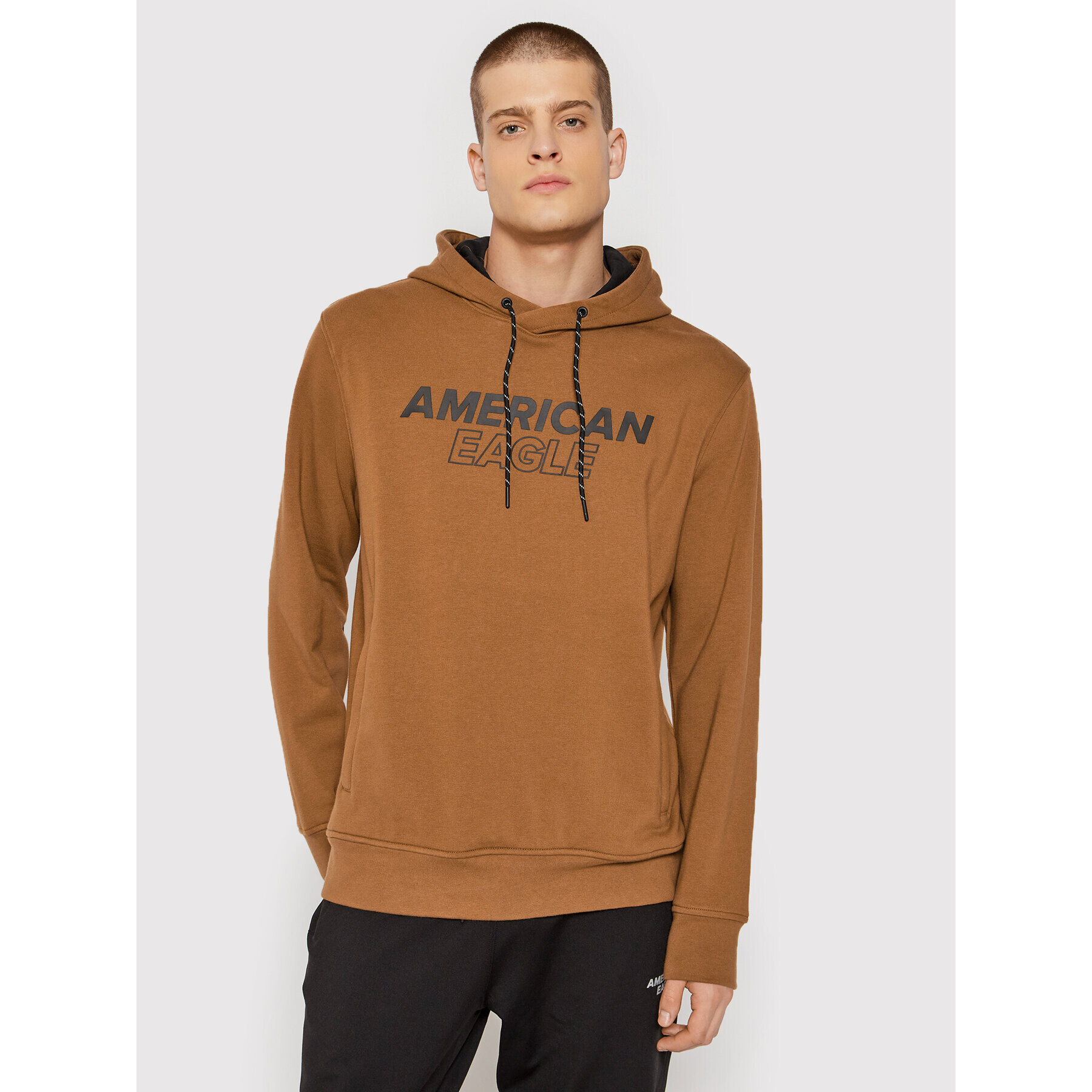 American Eagle Mikina 019-0193-1559 Hnědá Regular Fit - Pepit.cz