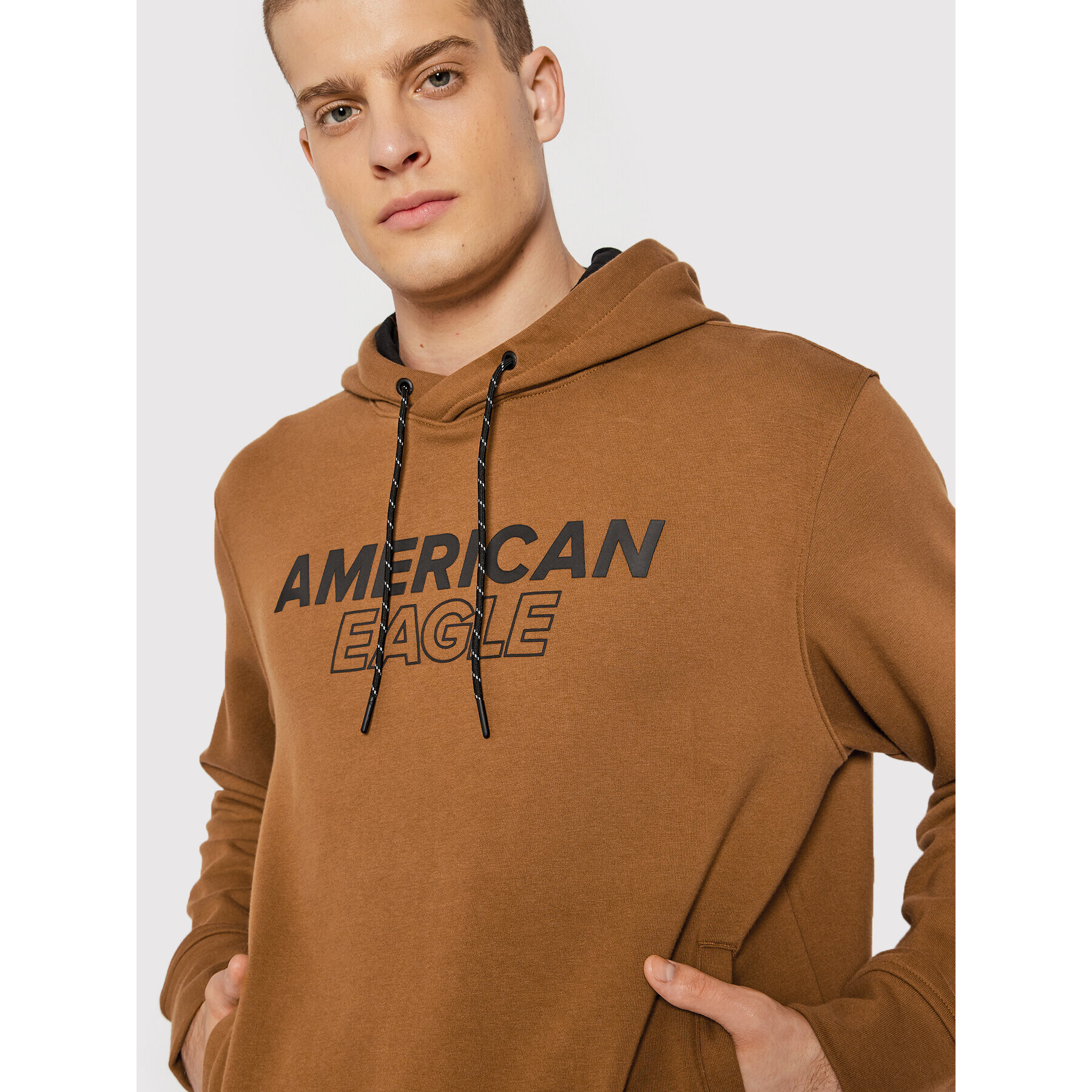 American Eagle Mikina 019-0193-1559 Hnědá Regular Fit - Pepit.cz