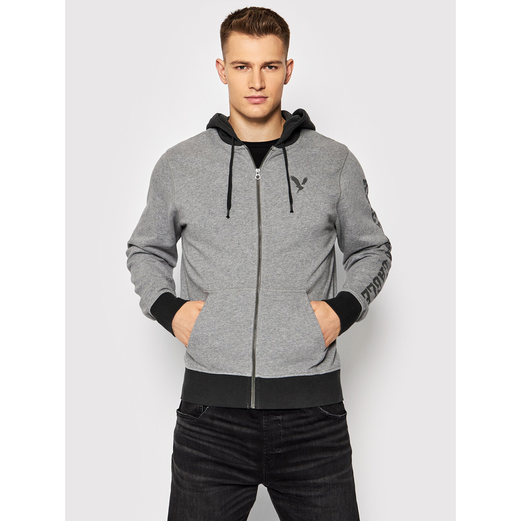 American Eagle Mikina 019-0196-1742 Šedá Regular Fit - Pepit.cz