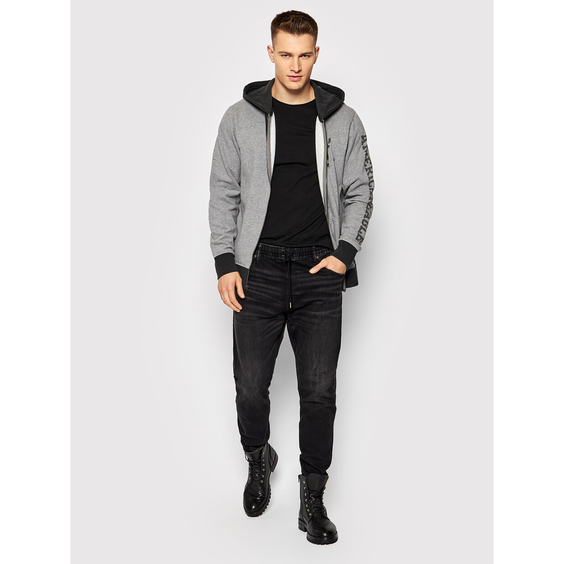 American Eagle Mikina 019-0196-1742 Šedá Regular Fit - Pepit.cz