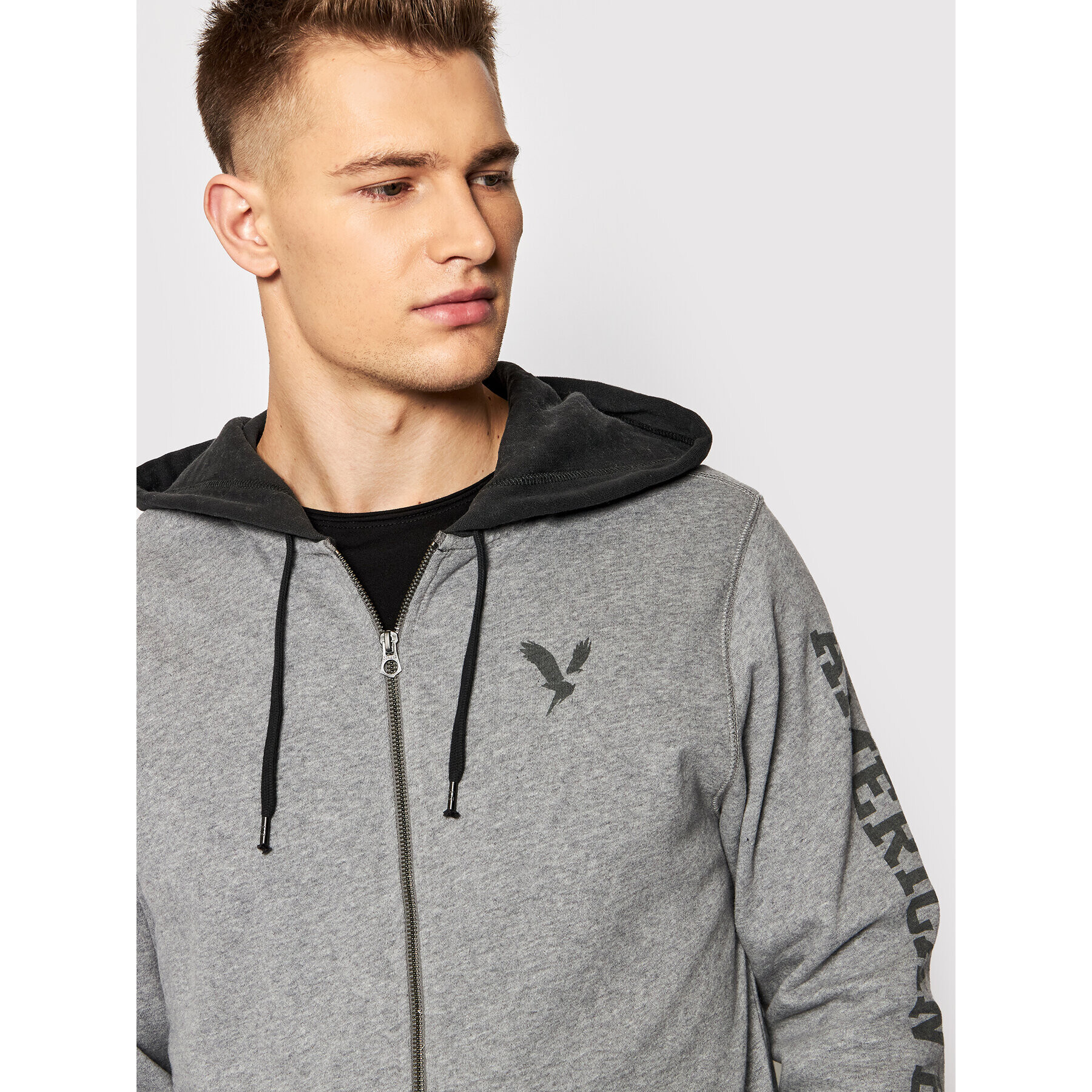 American Eagle Mikina 019-0196-1742 Šedá Regular Fit - Pepit.cz