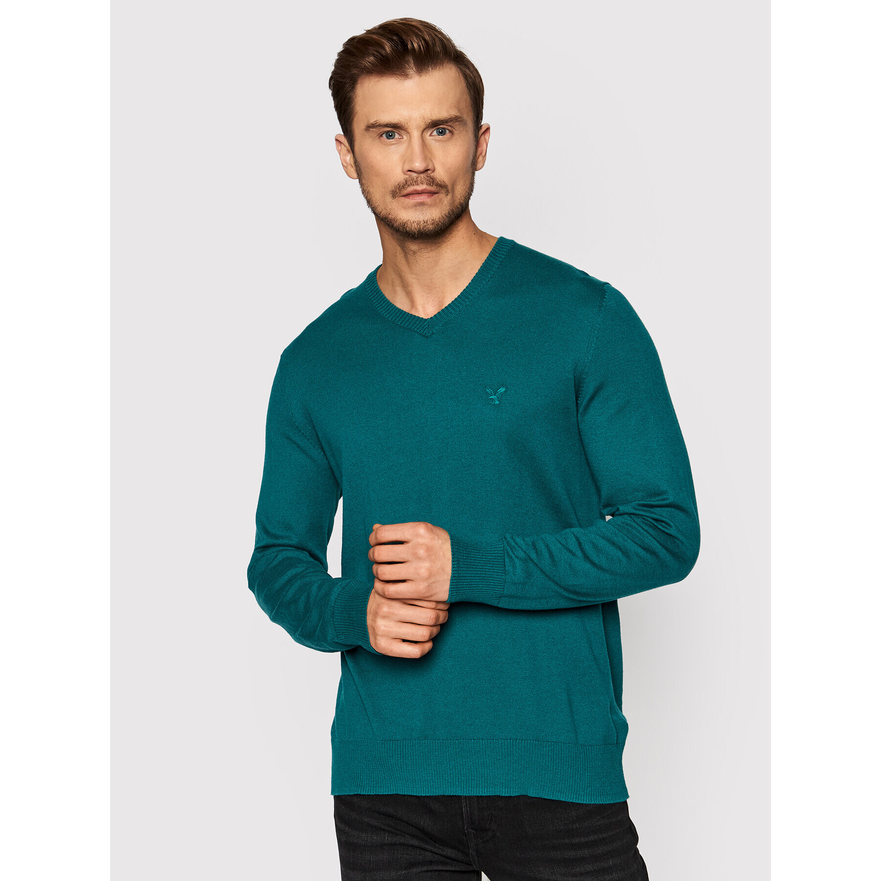 American Eagle Svetr 014-1144-1639 Zelená Standard Fit - Pepit.cz