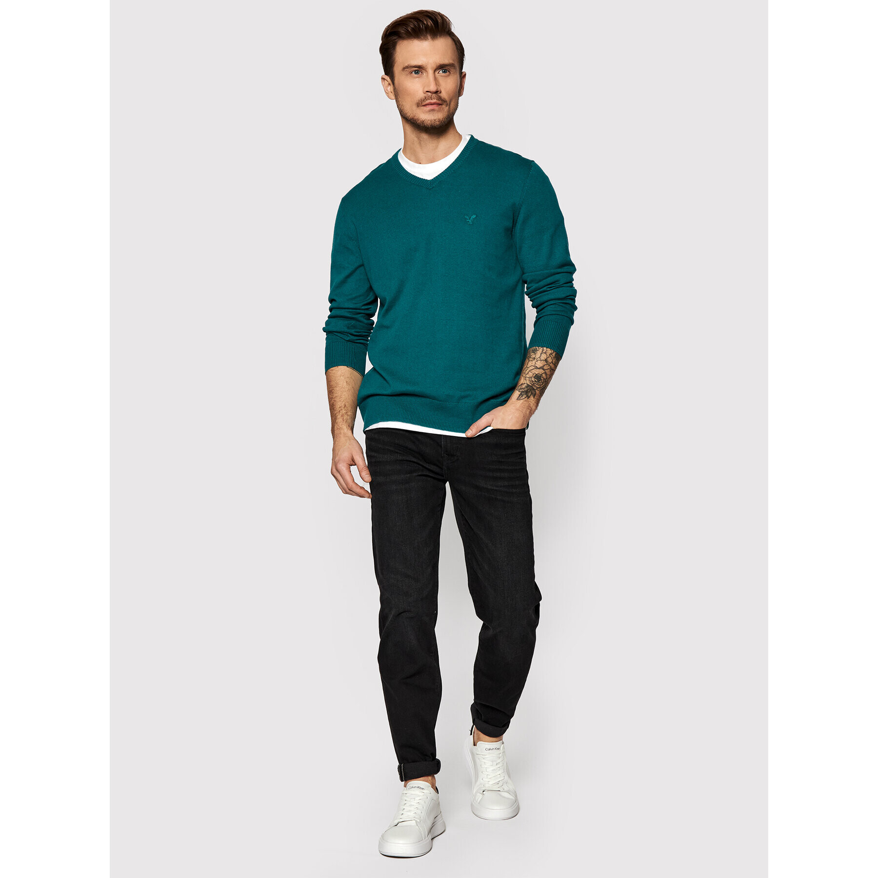 American Eagle Svetr 014-1144-1639 Zelená Standard Fit - Pepit.cz