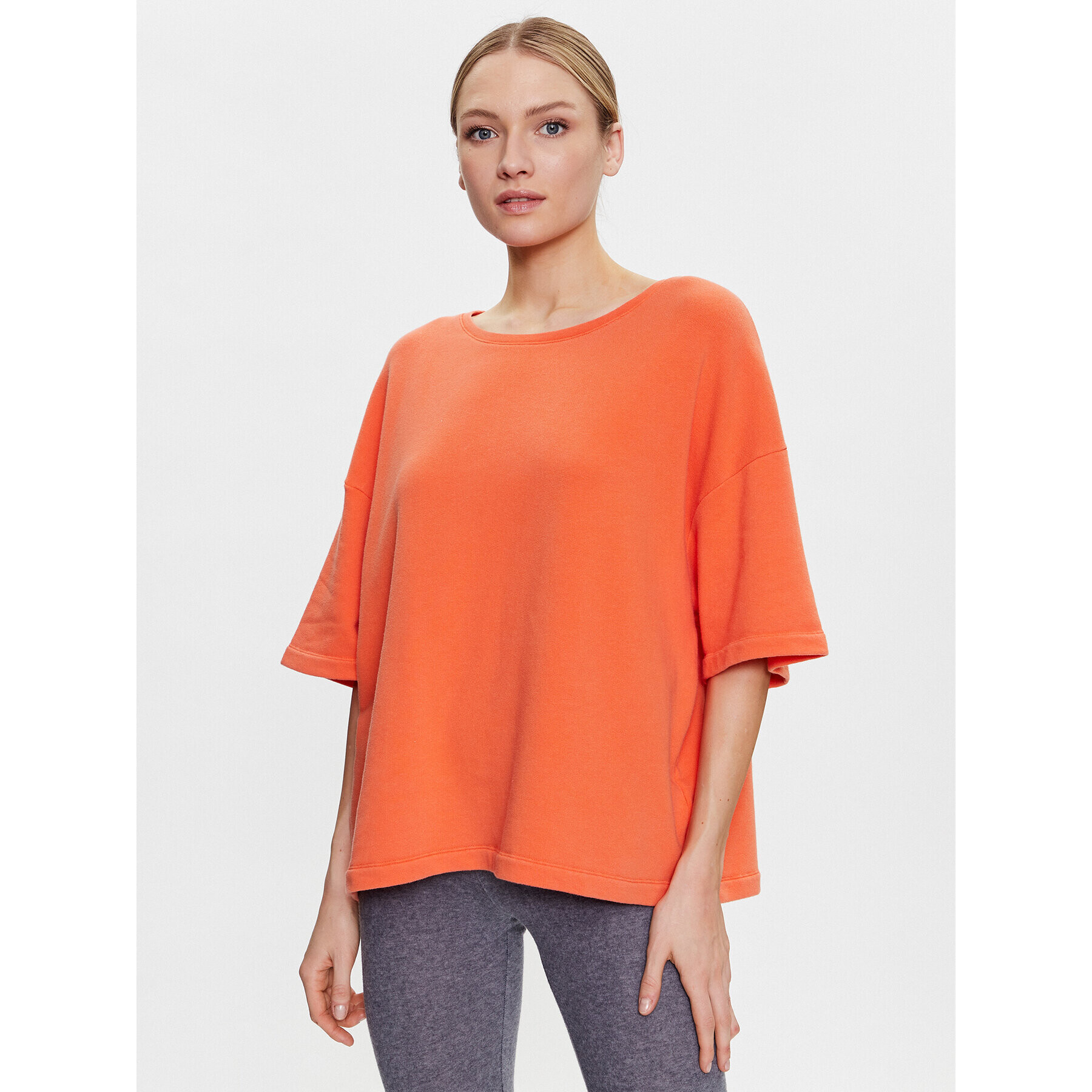 American Vintage Halenka Hapylife HAPY02AE23 Oranžová Relaxed Fit - Pepit.cz