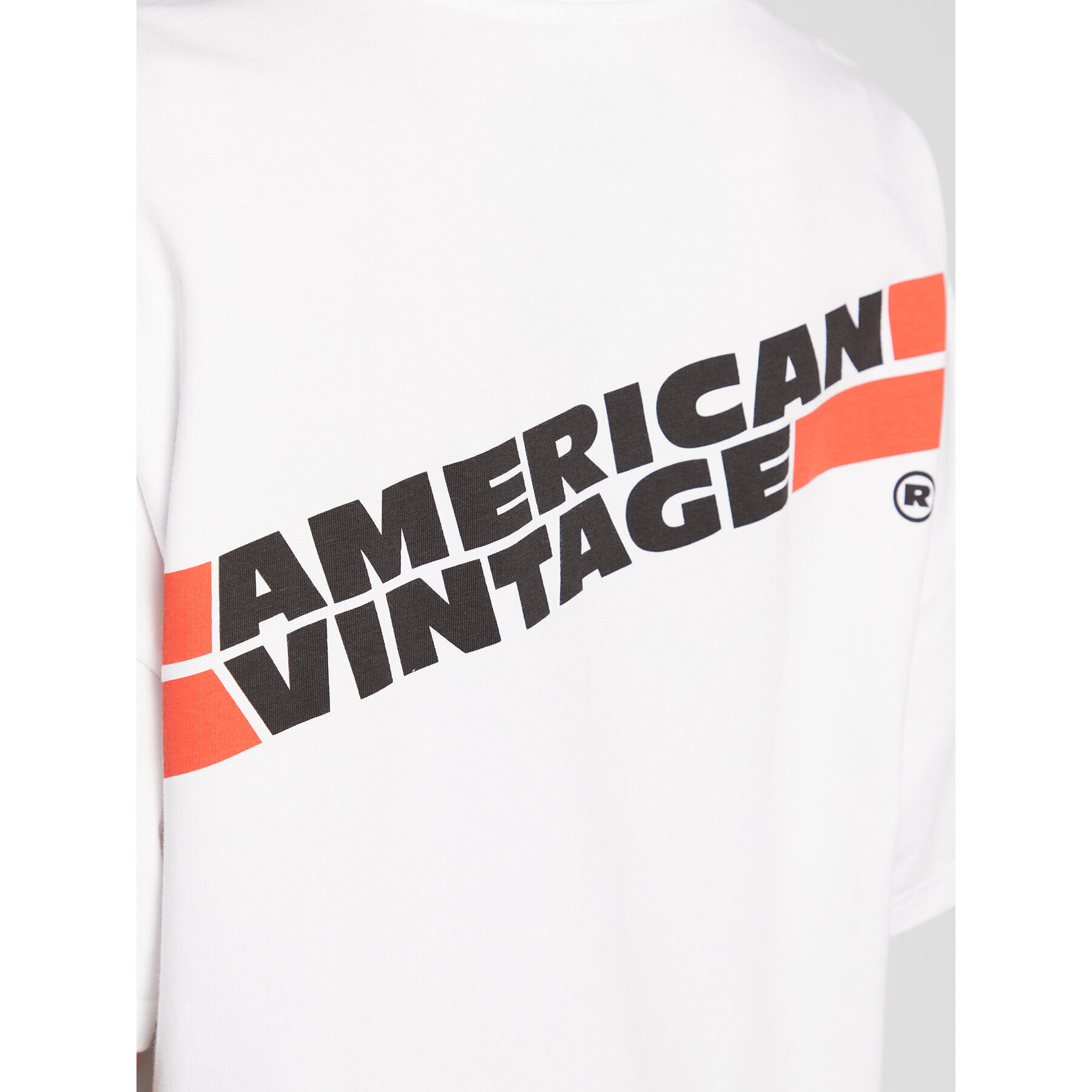 American Vintage T-Shirt Fizvalley FIZ02GH22 Bílá Regular Fit - Pepit.cz