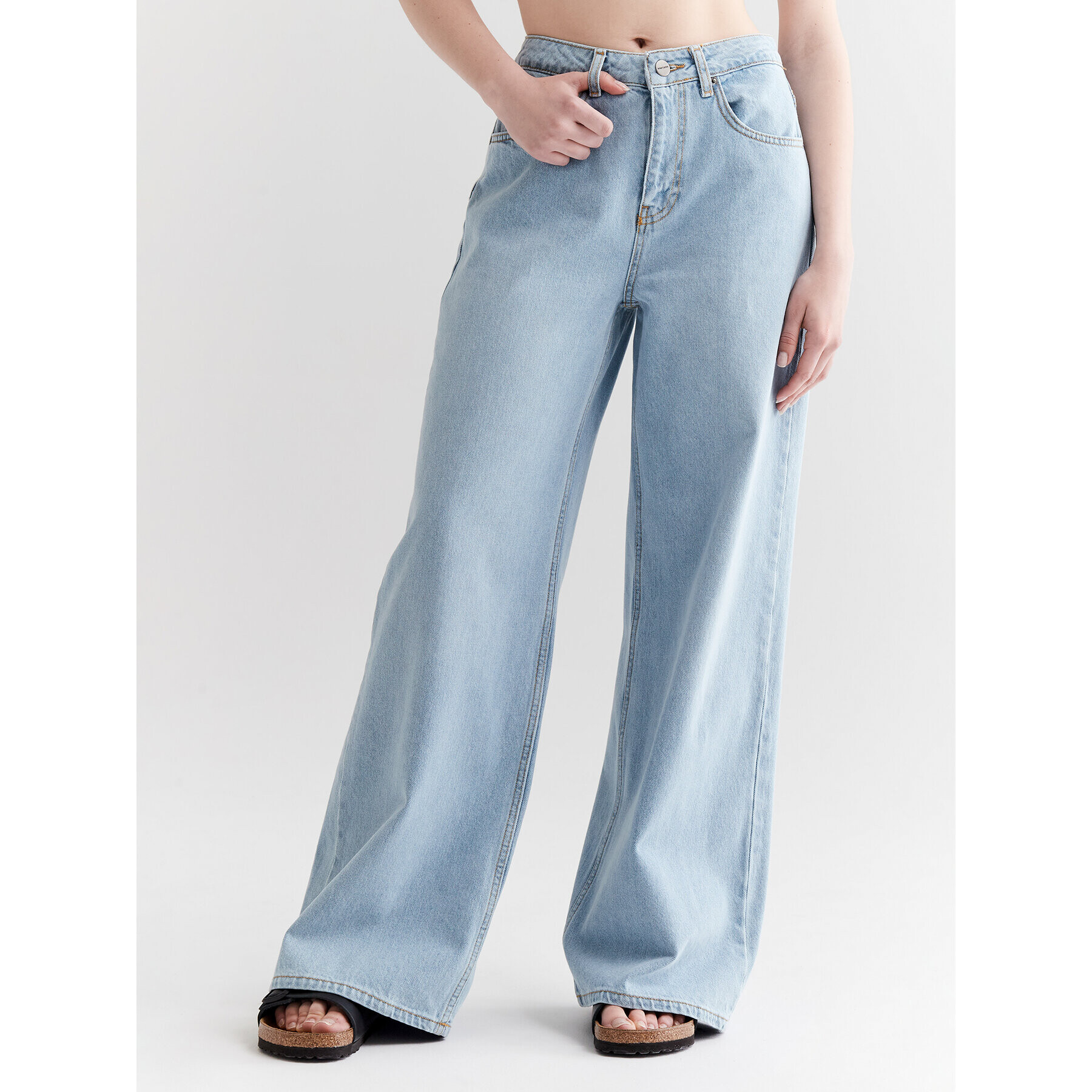 Americanos Jeansy Cartagena Modrá Wide Low-Rise - Pepit.cz