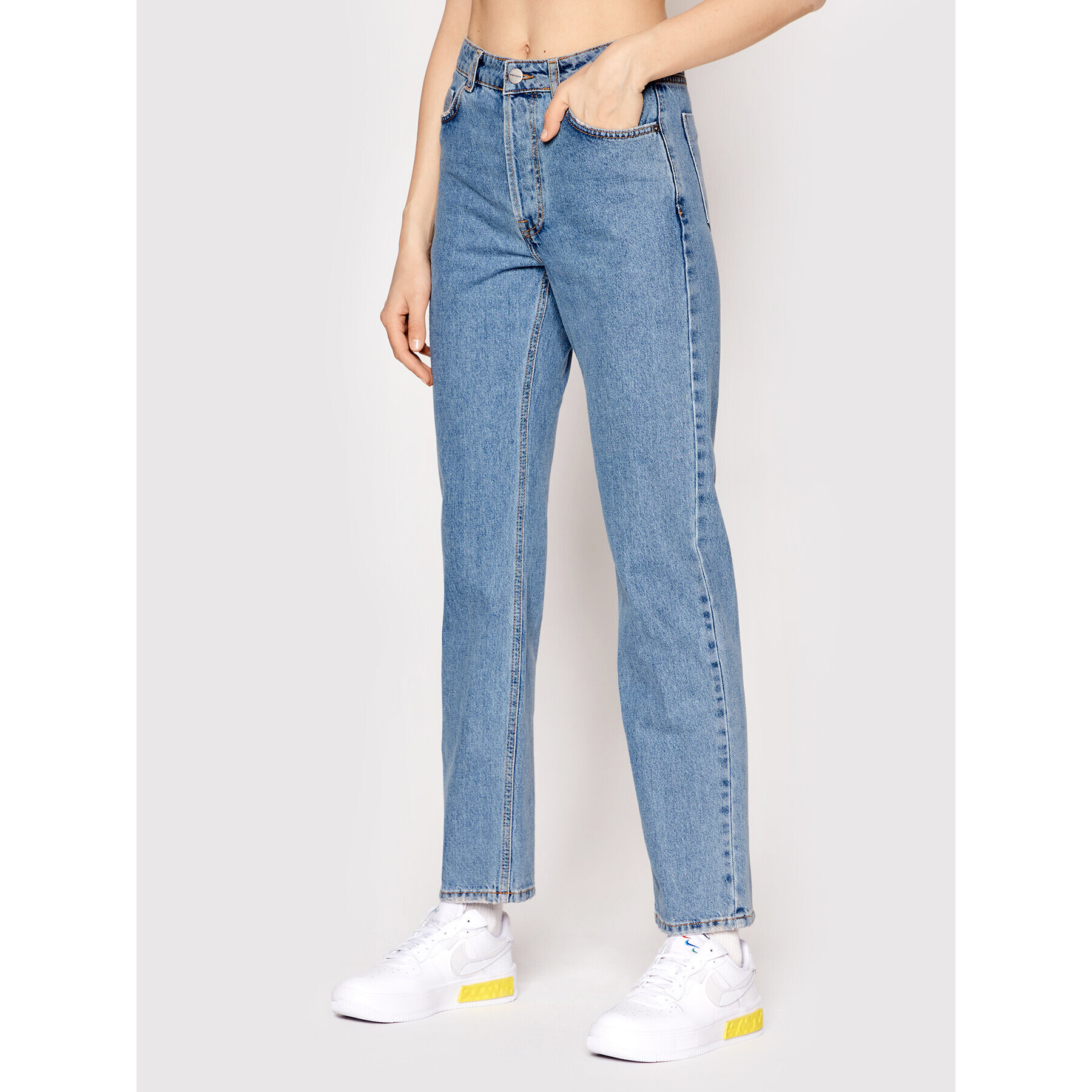 Americanos Jeansy Unisex Delaware Modrá Straight Leg - Pepit.cz