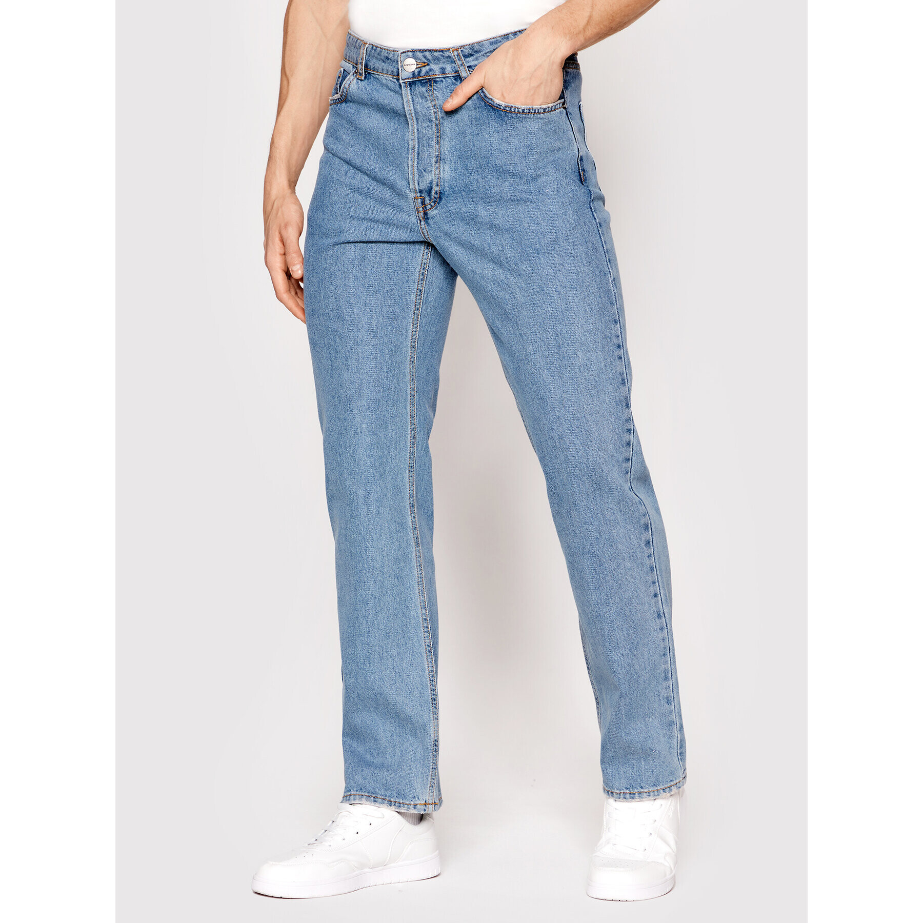 Americanos Jeansy Unisex Delaware Modrá Straight Leg - Pepit.cz