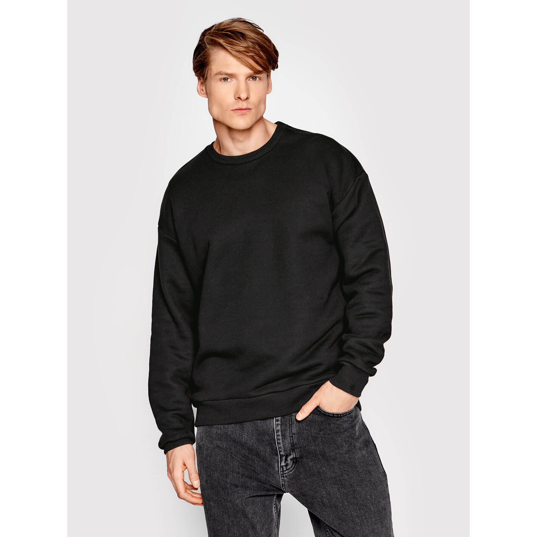 Americanos Mikina Unisex Portland Crewneck Černá Relaxed Fit - Pepit.cz