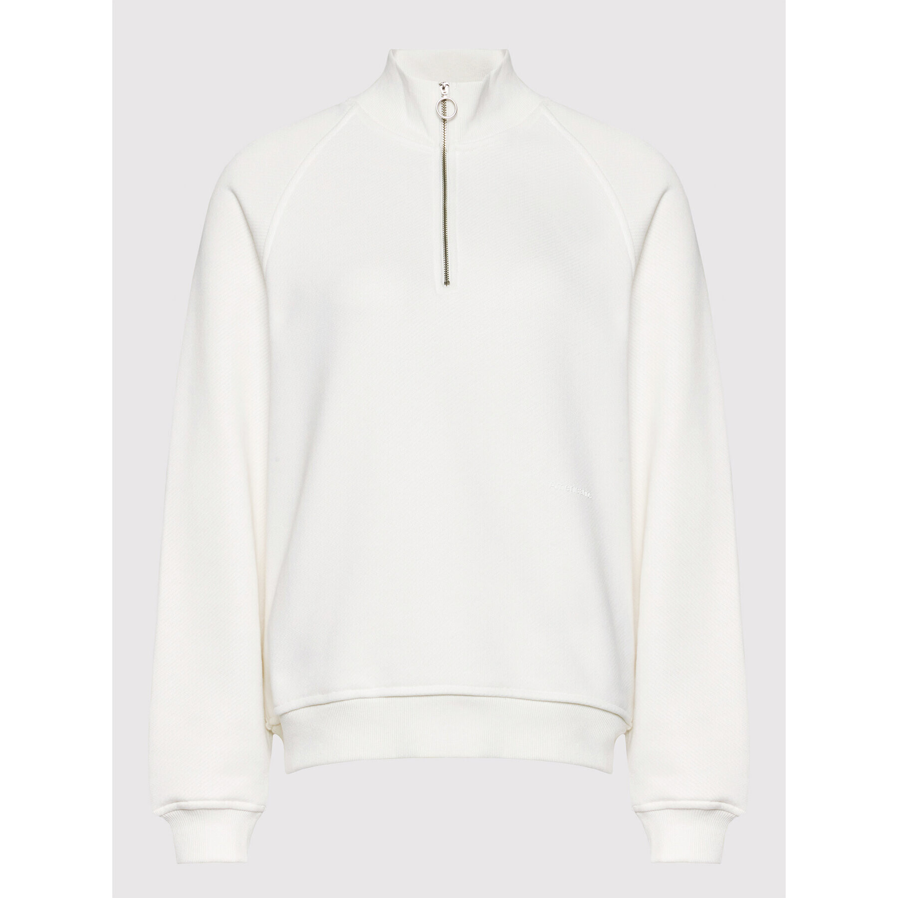 Americanos Mikina Unisex Seatle Half-Zip Bílá Relaxed Fit - Pepit.cz