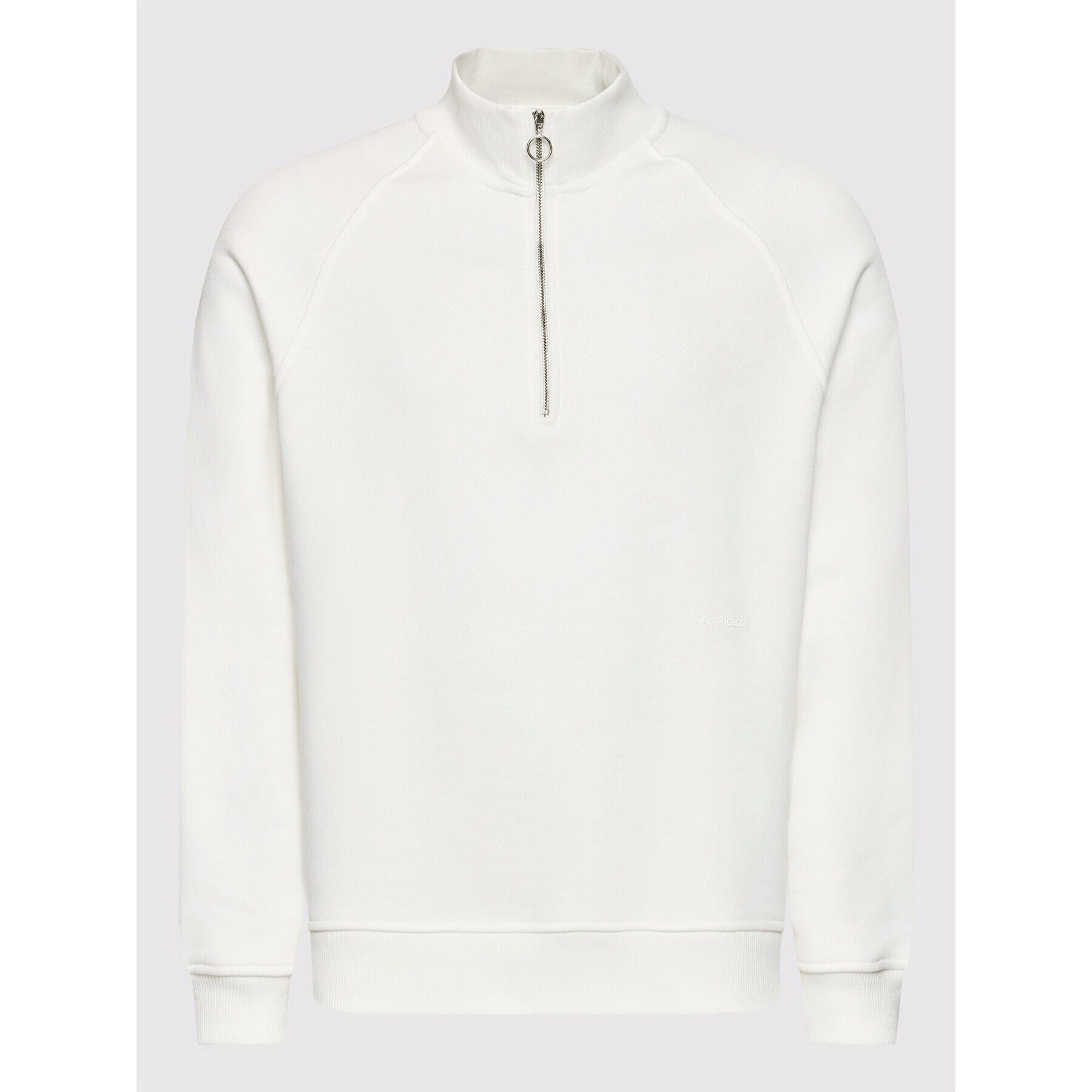 Americanos Mikina Unisex Seatle Half-Zip Bílá Relaxed Fit - Pepit.cz