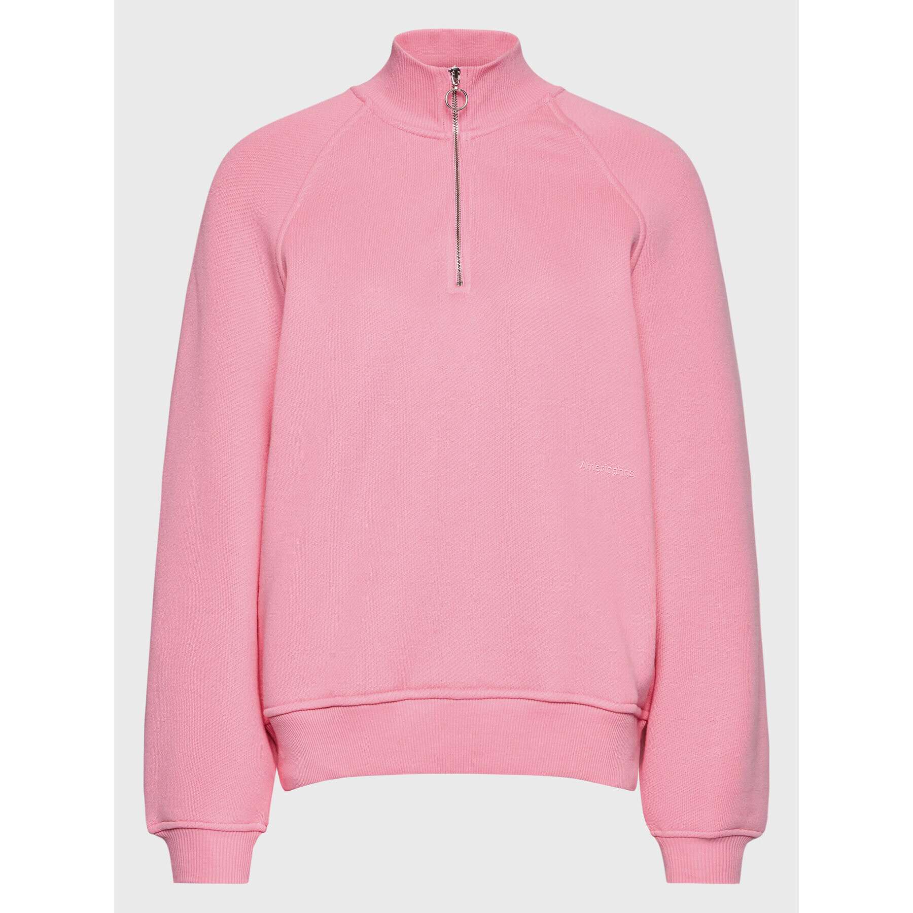 Americanos Mikina Unisex Seatle Half-Zip Růžová Relaxed Fit - Pepit.cz