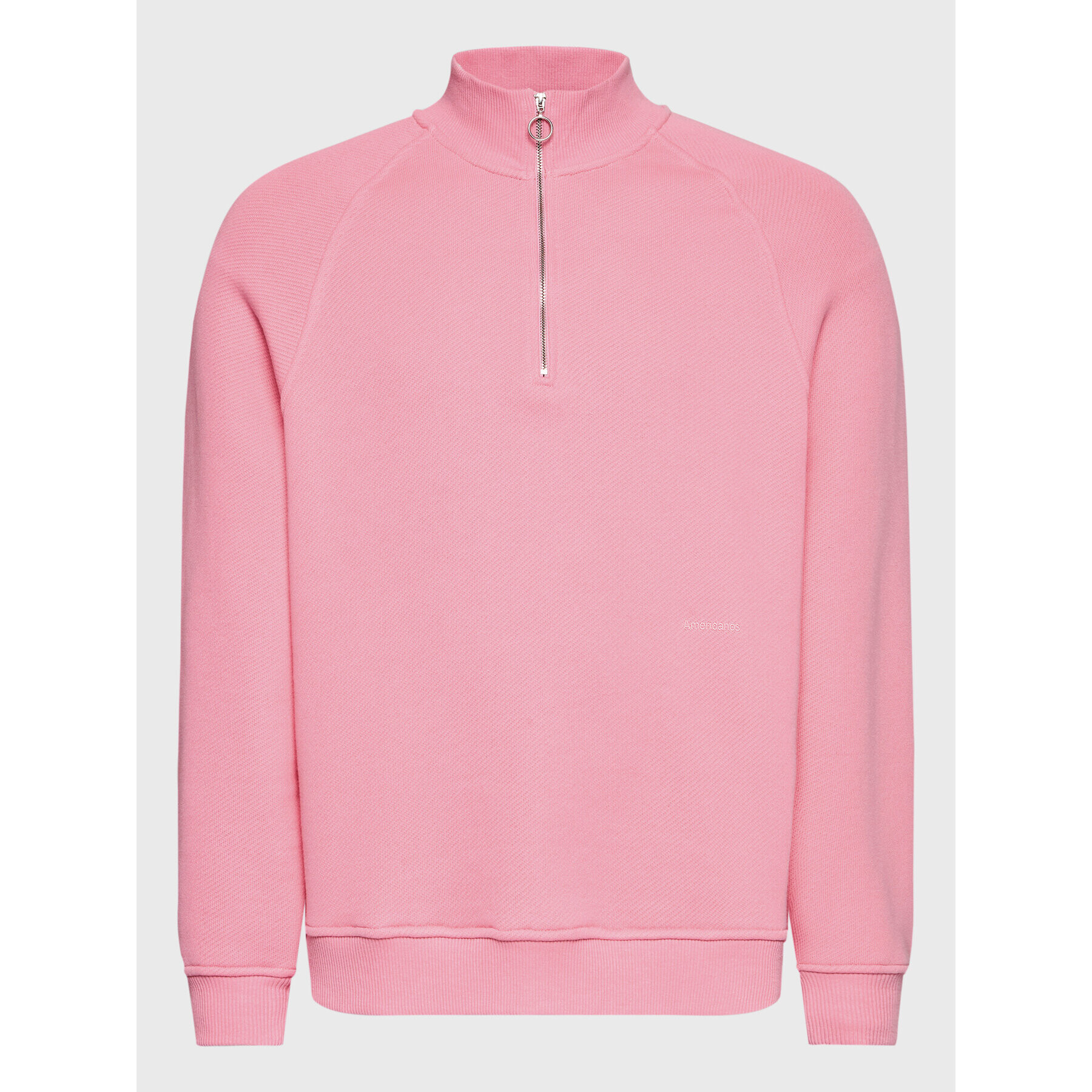 Americanos Mikina Unisex Seatle Half-Zip Růžová Relaxed Fit - Pepit.cz