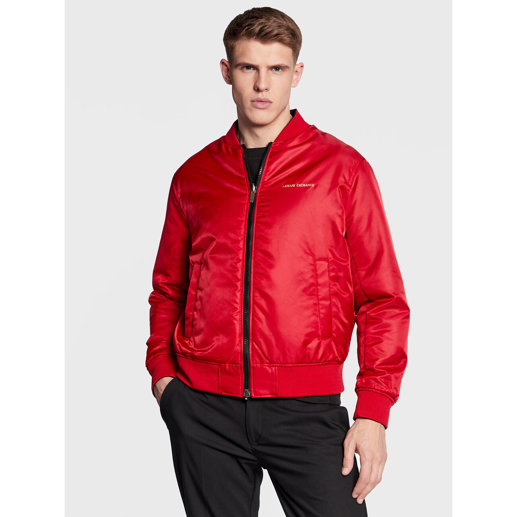 Armani Exchange Bunda bomber 3RZB38 ZNUBZ 2253 Červená Regular Fit - Pepit.cz