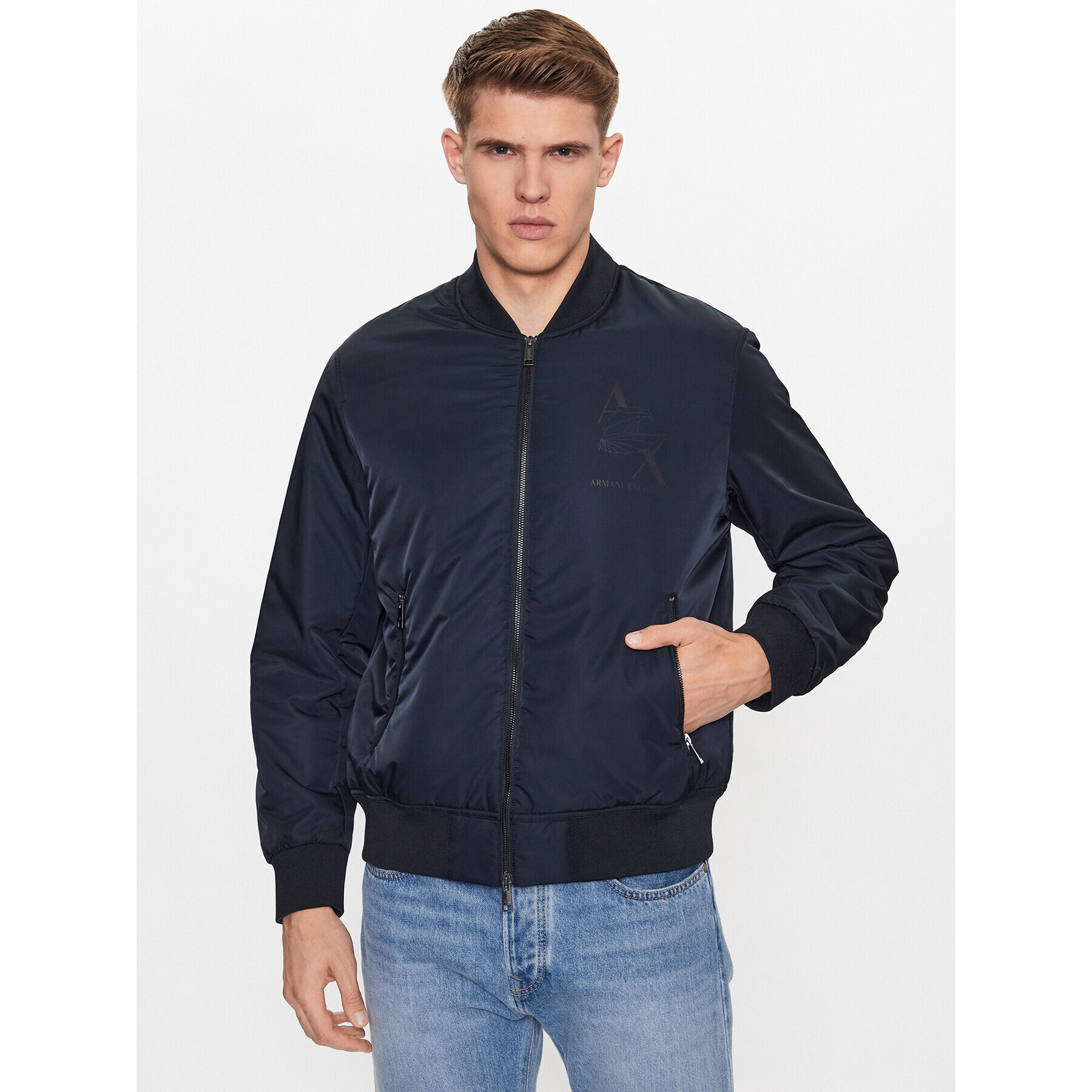 Armani Exchange Bunda bomber 6RZB05 ZNUEZ 1510 Tmavomodrá Regular Fit - Pepit.cz