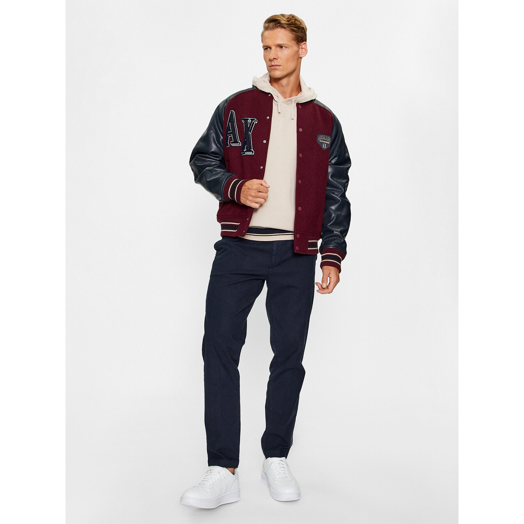 Armani Exchange Bunda bomber 6RZB21 ZNIKZ 44AG Bordó Regular Fit - Pepit.cz