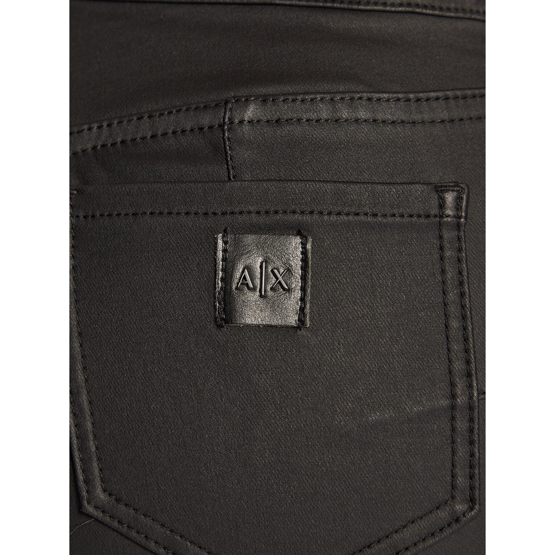 Armani Exchange Kalhoty z imitace kůže 6LYJ69 Y1HCZ 0204 Černá Super Skinny Fit - Pepit.cz