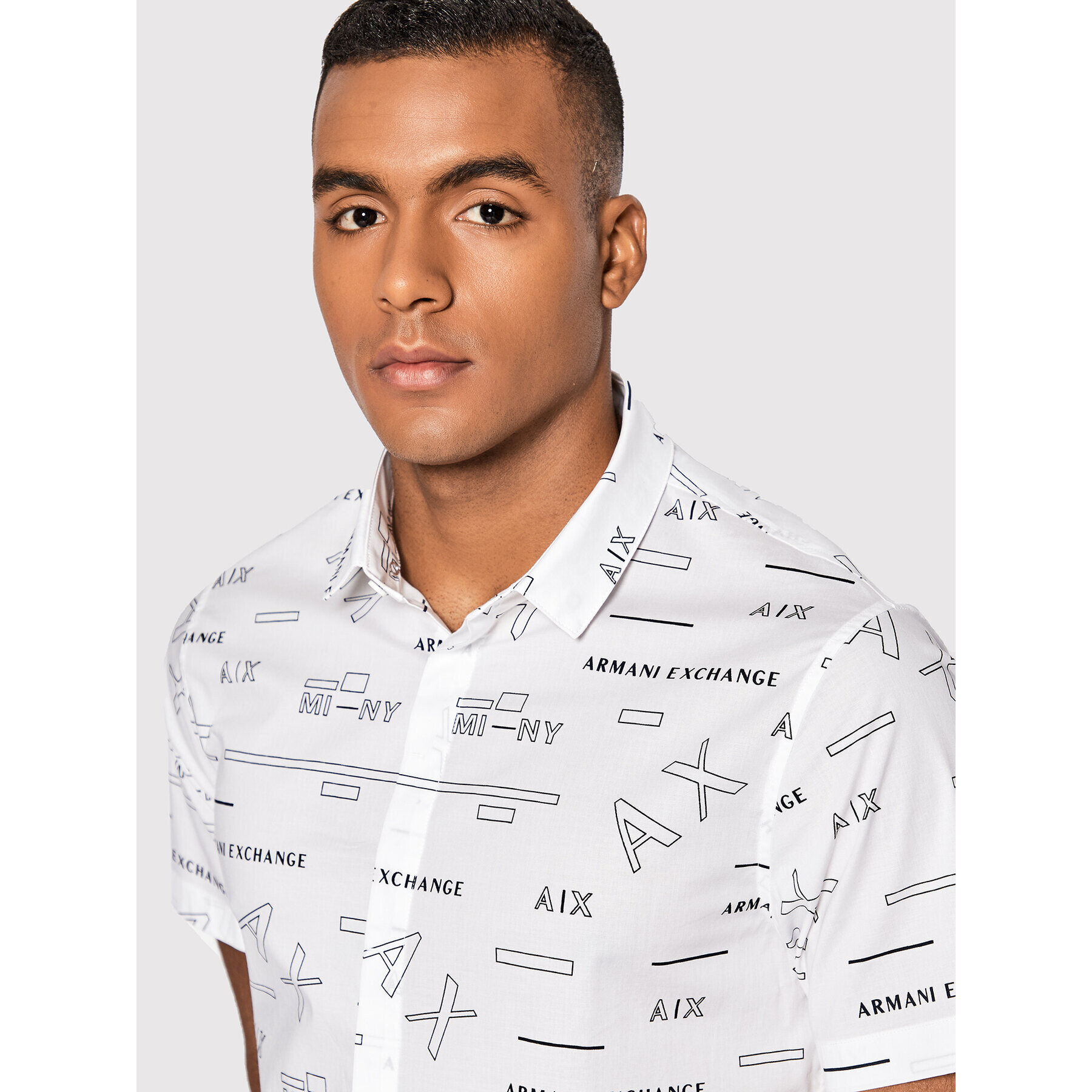 Armani Exchange Košile 6LZC04 ZNEAZ 21BD Bílá Slim Fit - Pepit.cz