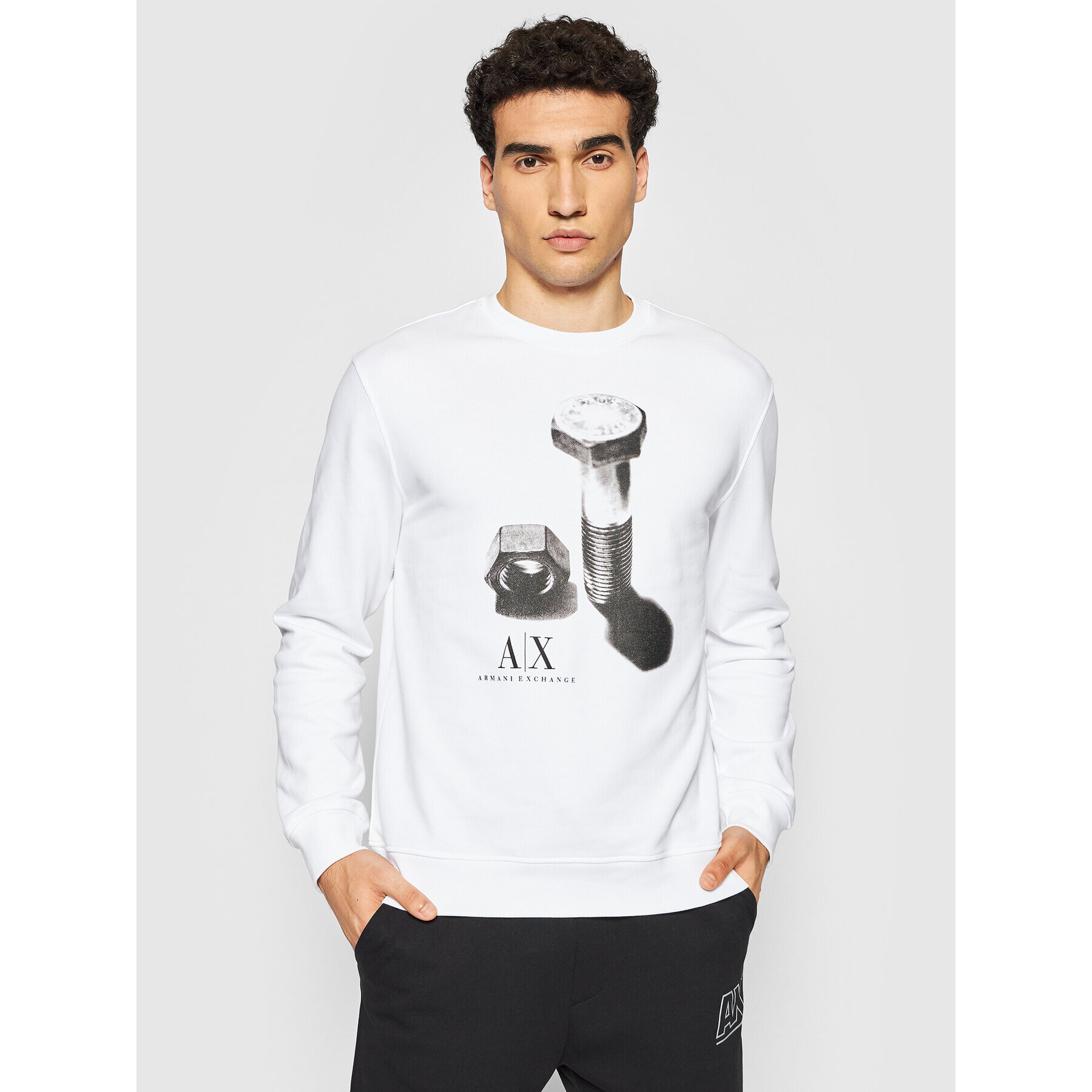 Armani Exchange Mikina 6KZMAW ZJ6RZ 1100 Bílá Regular Fit - Pepit.cz