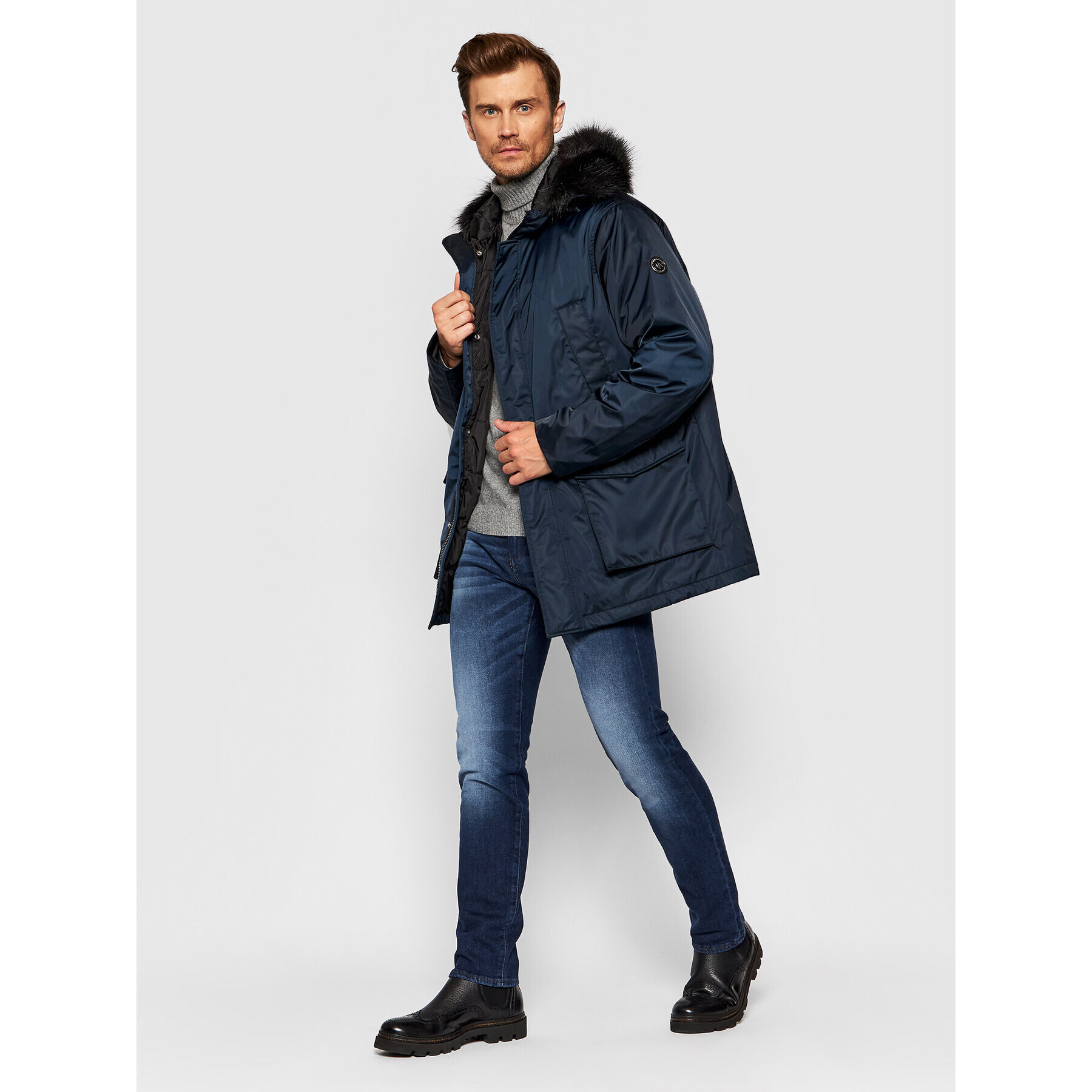 Armani Exchange Parka 6KZK36 ZNIVZ 1510 Tmavomodrá Regular Fit - Pepit.cz