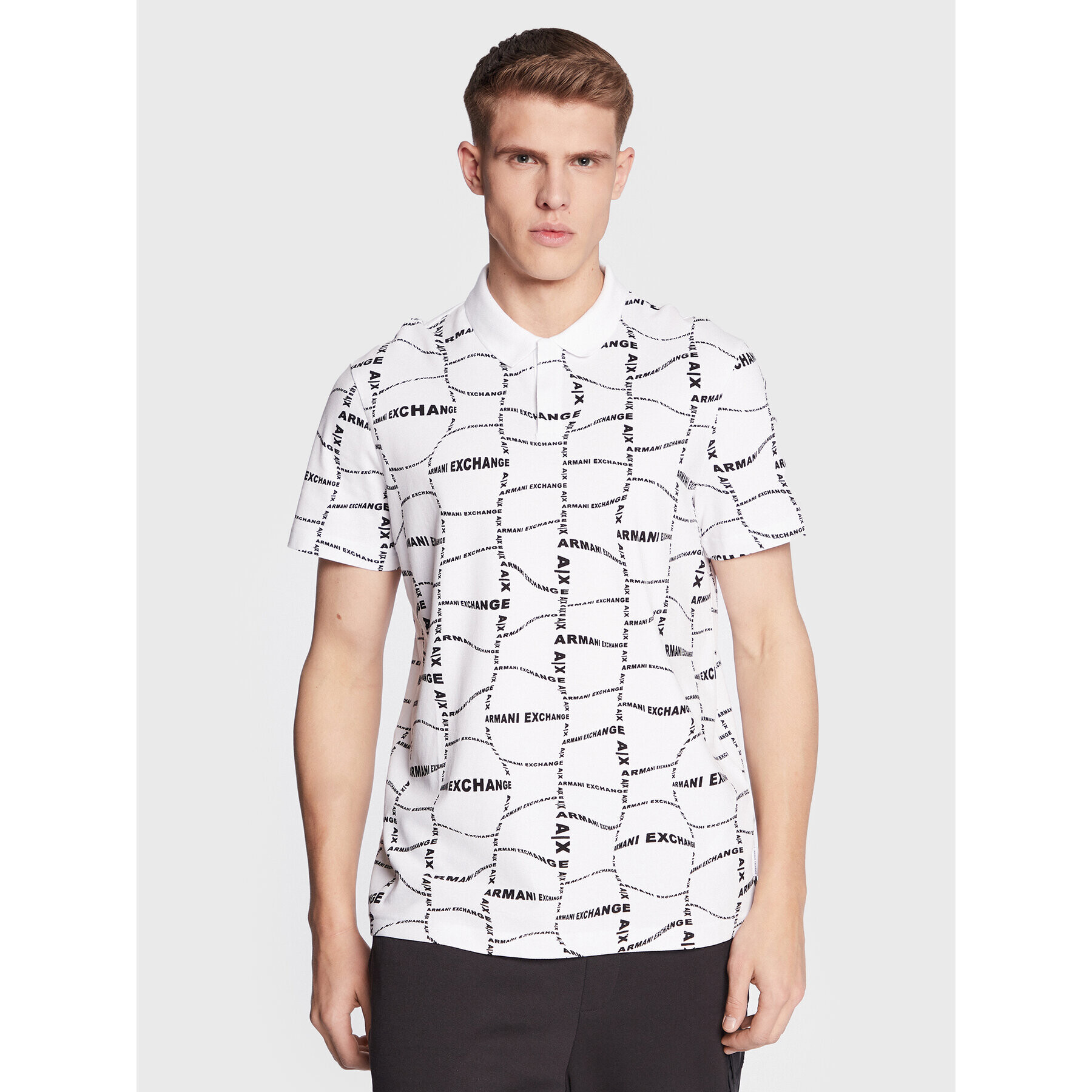 Armani Exchange Polokošile 3RZFAE ZJ9ZZ 21BW Bílá Regular Fit - Pepit.cz