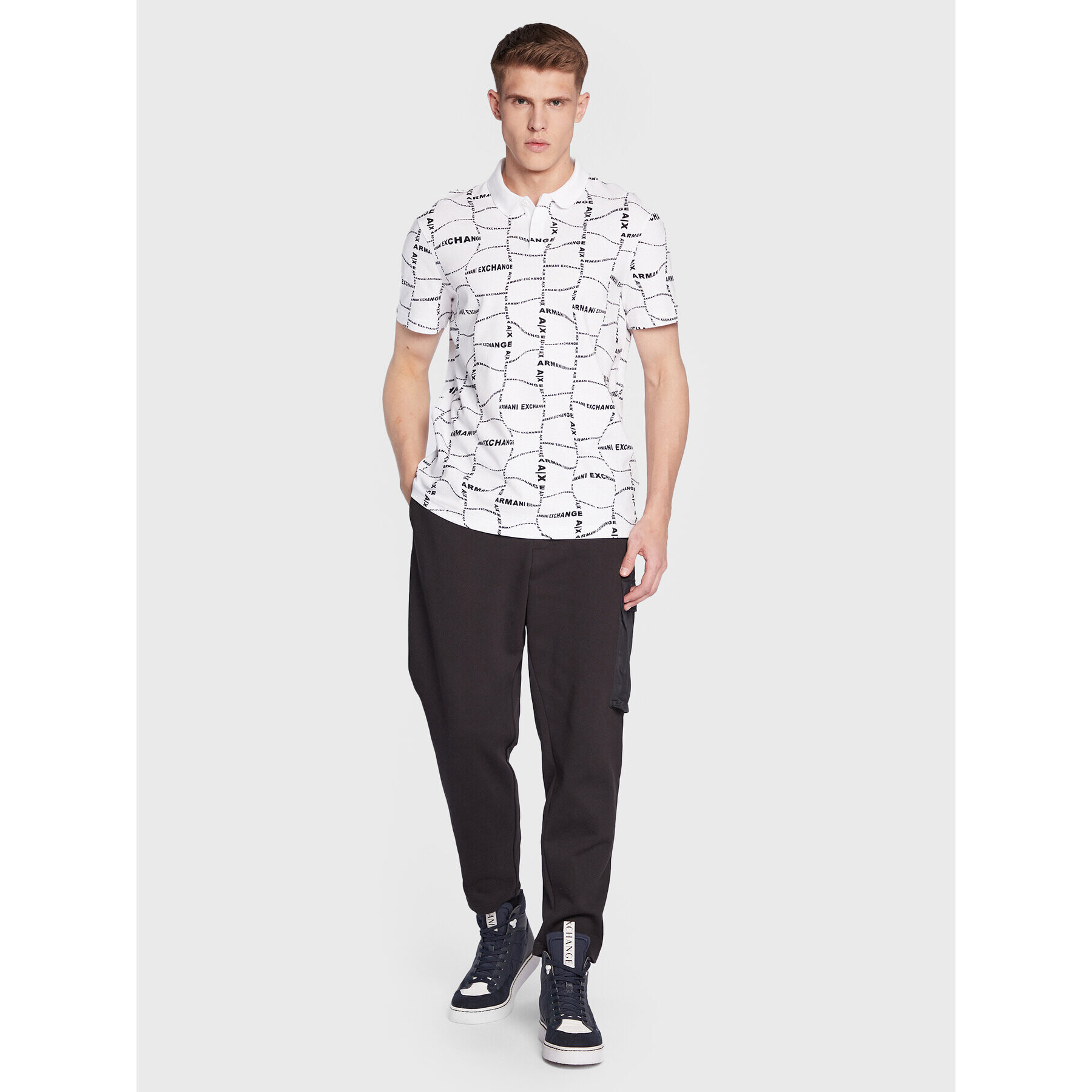 Armani Exchange Polokošile 3RZFAE ZJ9ZZ 21BW Bílá Regular Fit - Pepit.cz