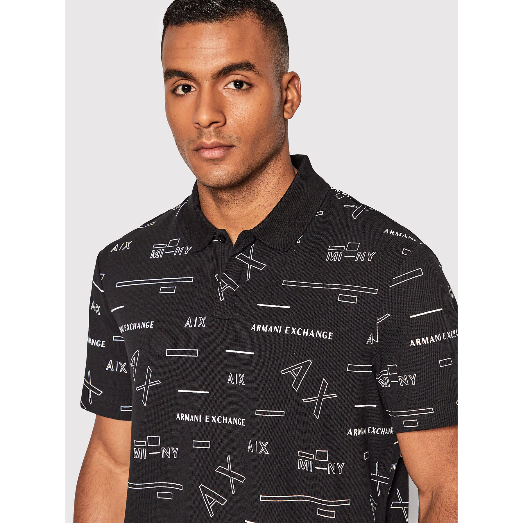 Armani Exchange Polokošile 6LZFAE ZJ9ZZ 22AP Černá Regular Fit - Pepit.cz