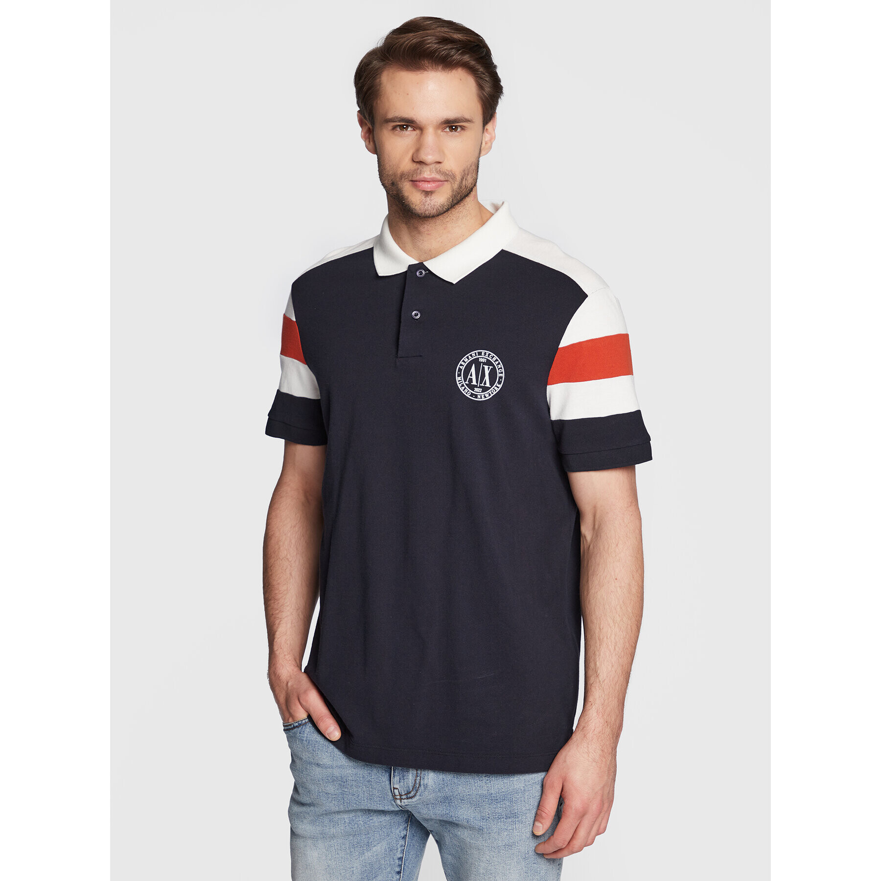 Armani Exchange Polokošile 6LZFLE ZJNEZ 45AC Tmavomodrá Regular Fit - Pepit.cz