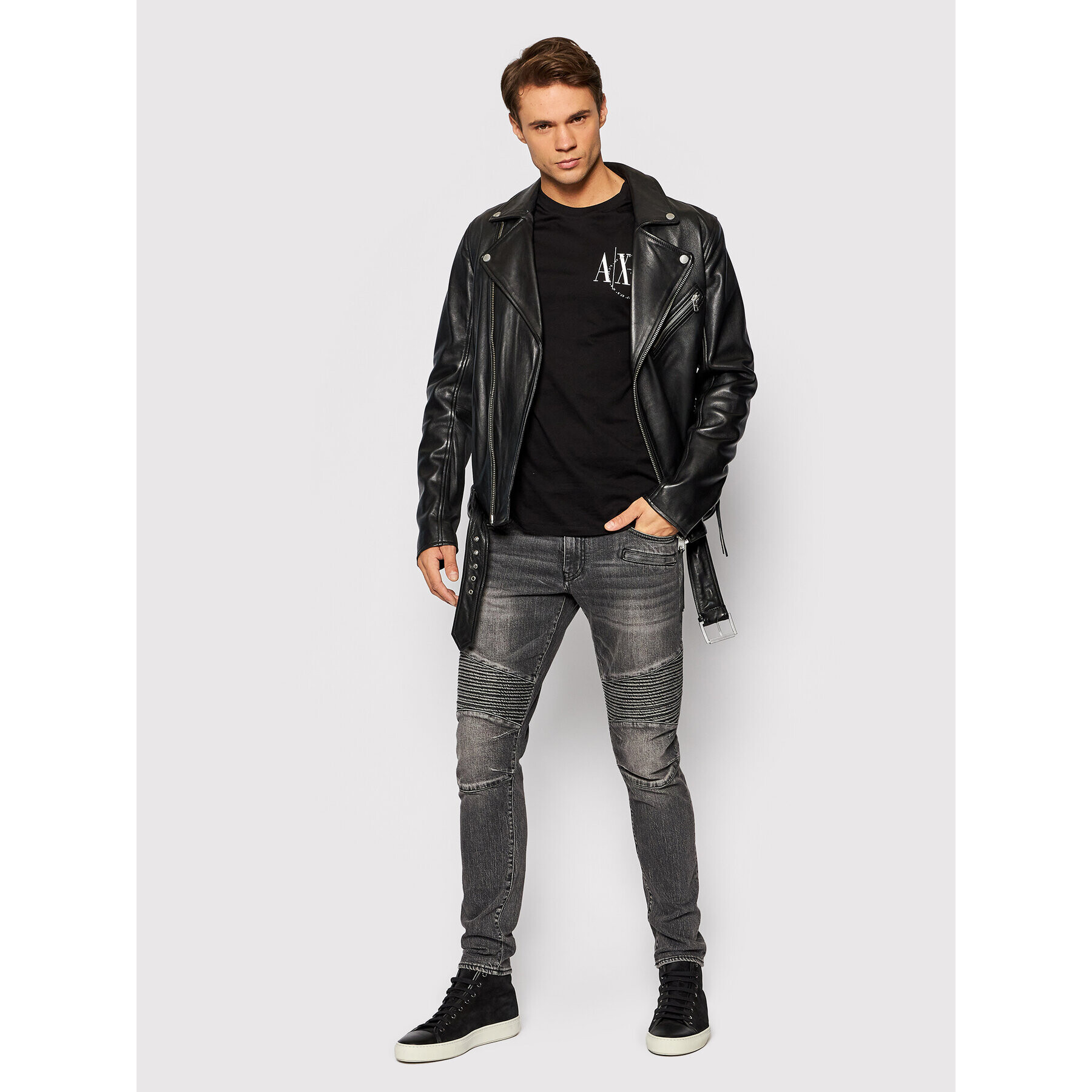 Armani Exchange S dlouhým rukávem 6KZTFR ZJ1DZ 1200 Černá Slim Fit - Pepit.cz