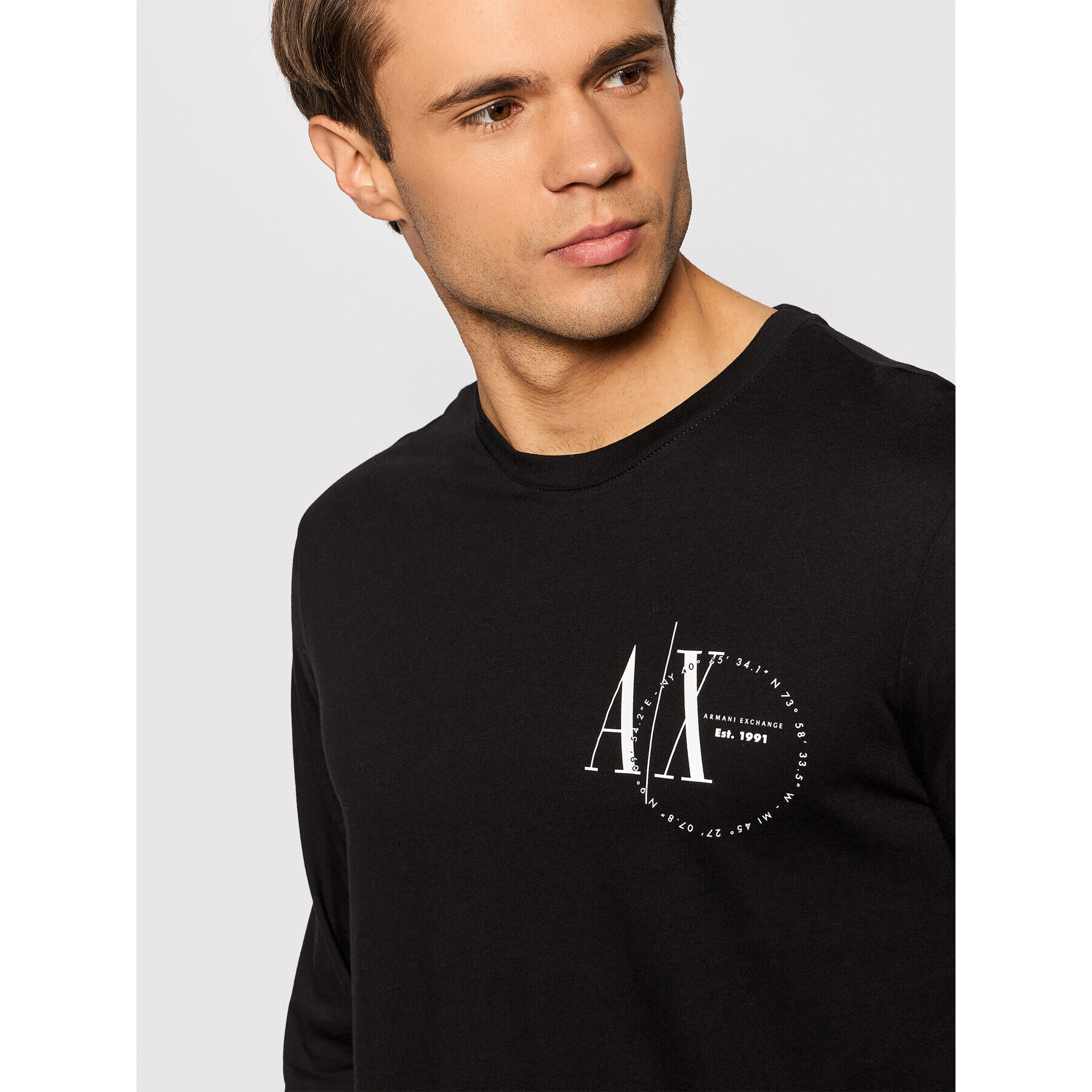 Armani Exchange S dlouhým rukávem 6KZTFR ZJ1DZ 1200 Černá Slim Fit - Pepit.cz