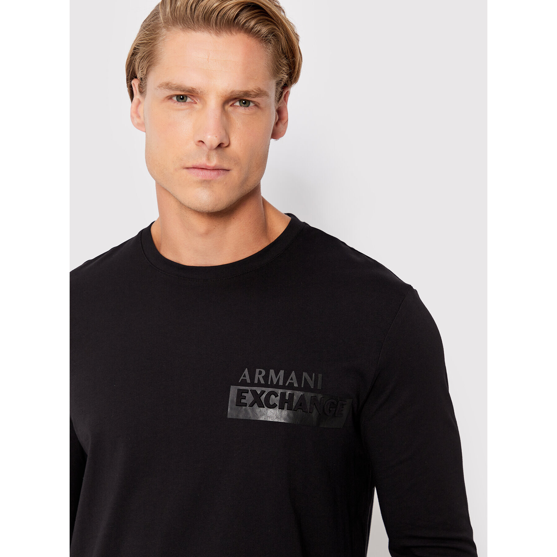 Armani Exchange S dlouhým rukávem 6LZTBF ZJGCZ 1200 Černá Regular Fit - Pepit.cz