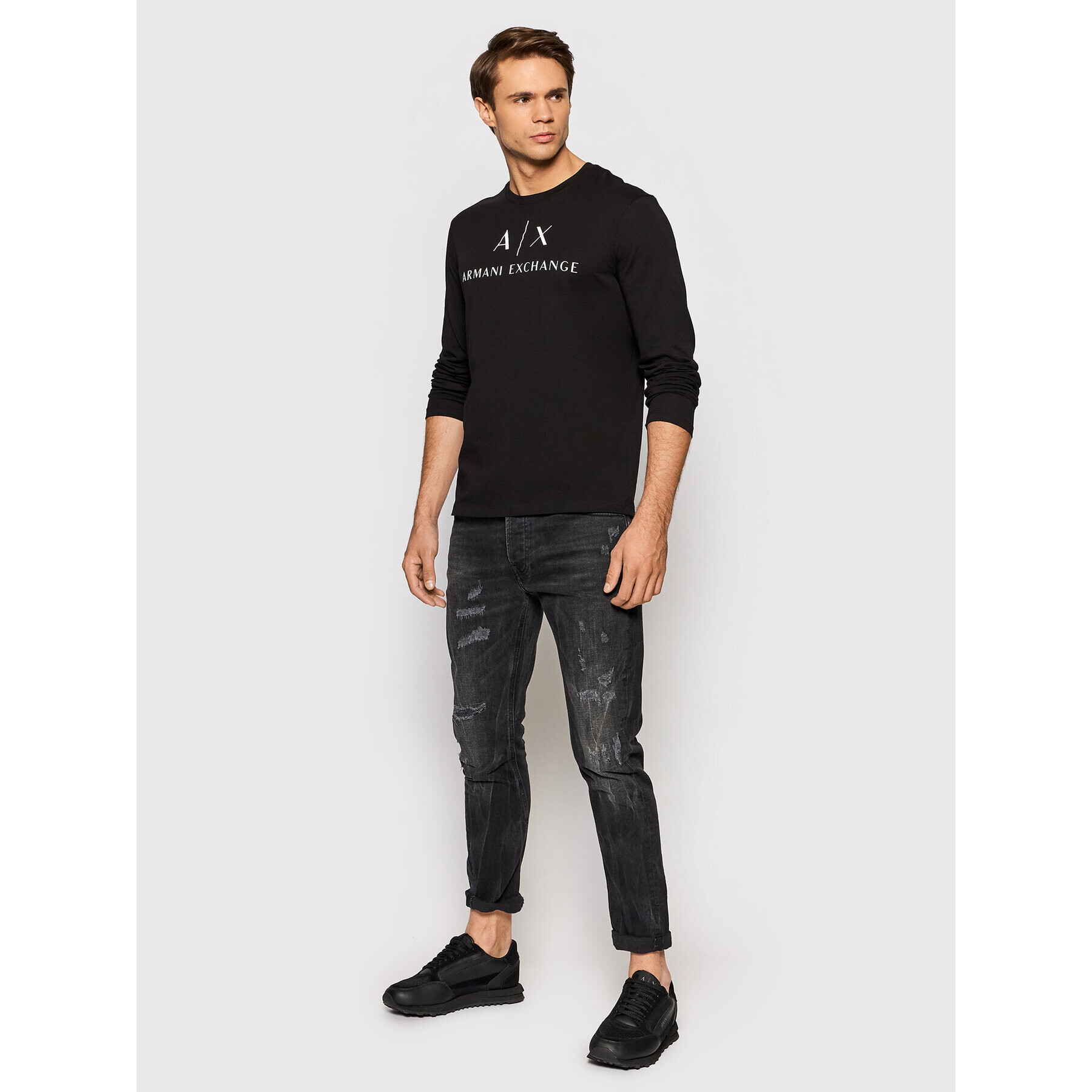 Armani Exchange S dlouhým rukávem 8NZTCH Z8H4Z 1200 Černá Slim Fit - Pepit.cz