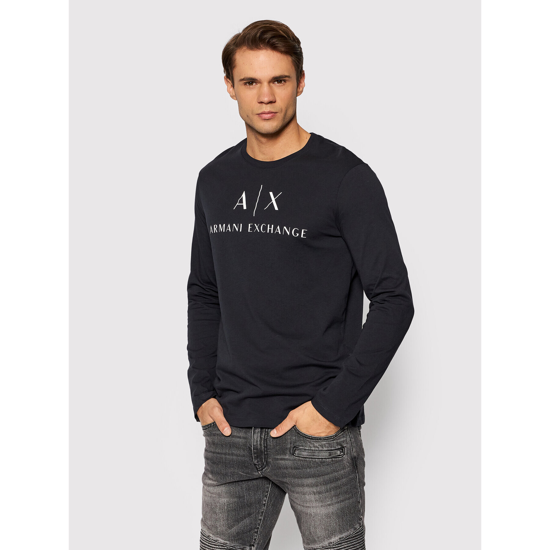 Armani Exchange S dlouhým rukávem 8NZTCH Z8H4Z 1510 Tmavomodrá Slim Fit - Pepit.cz